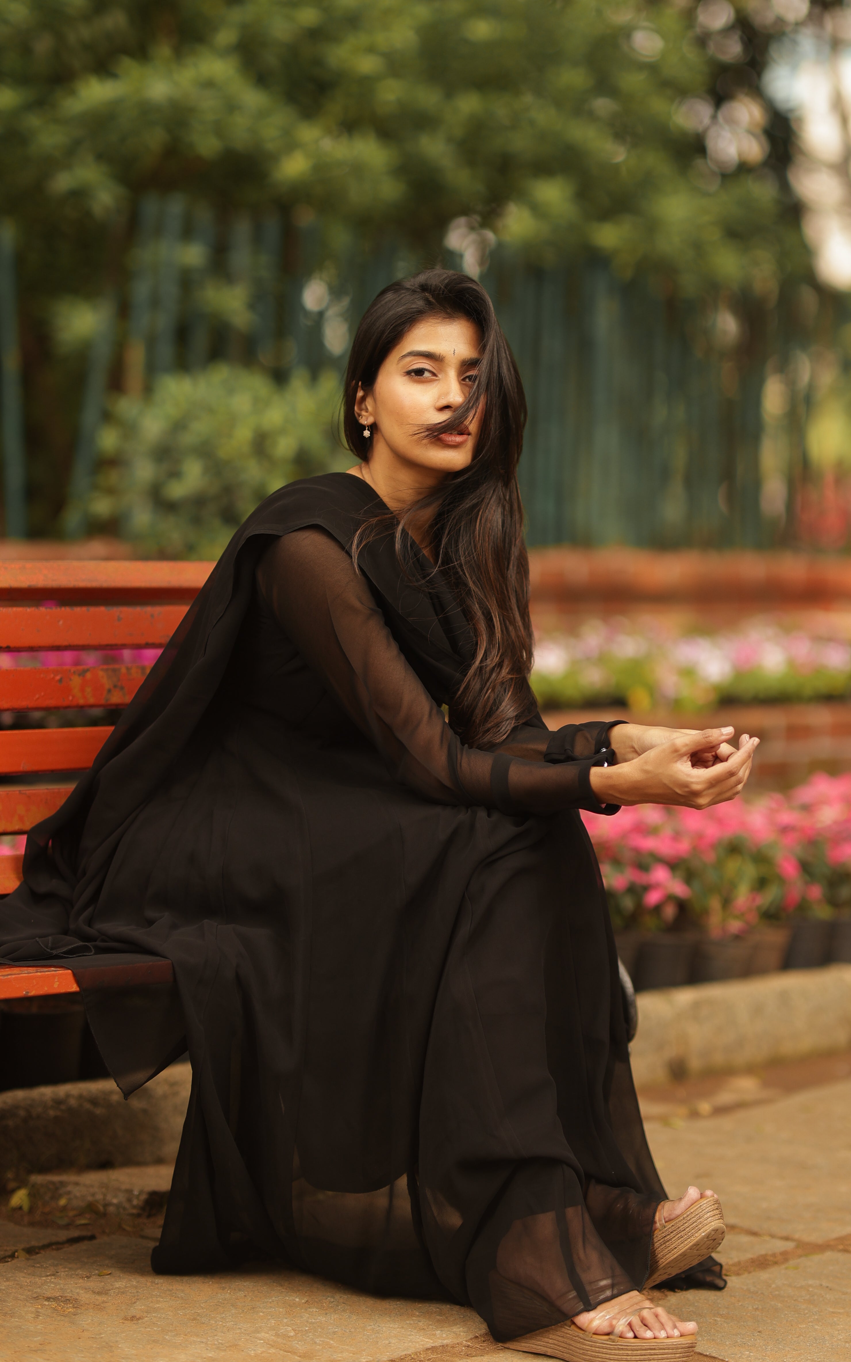 Flowy soft Georgette dupatta with a light and delicate texture, adding an elegant touch to any outfit.