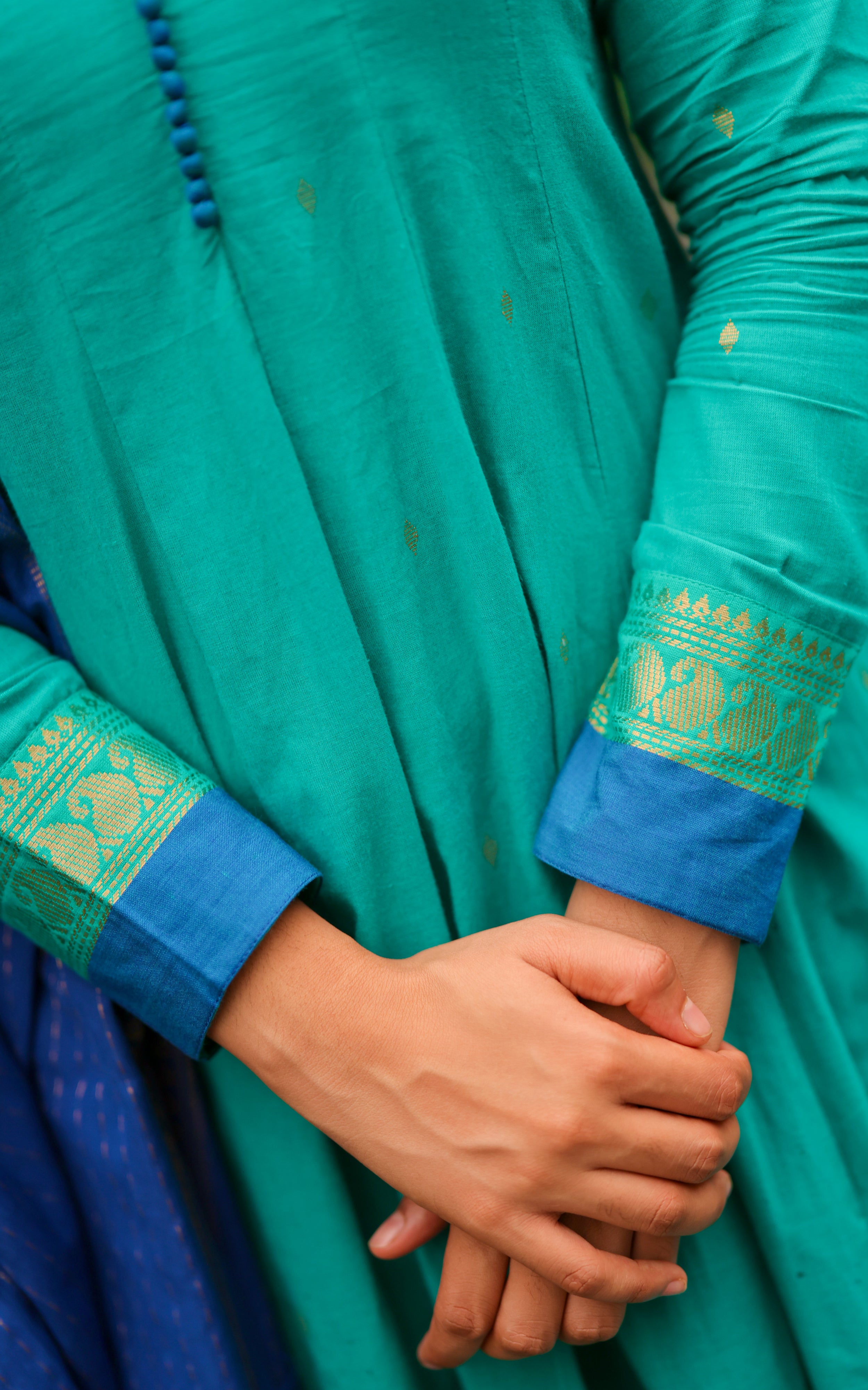 Kundhavai Aqua Blue (Kurti+Dupatta)