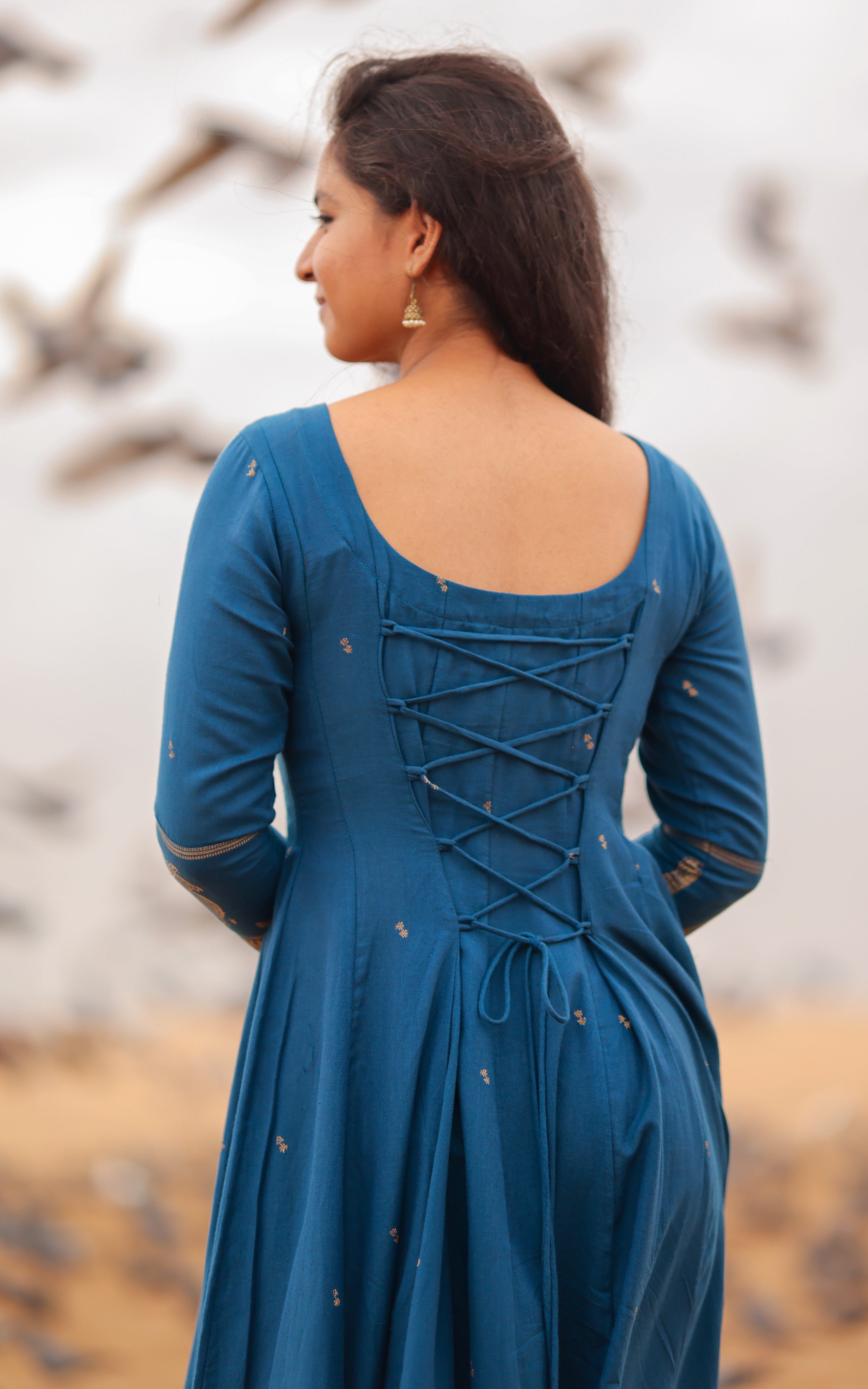 Paingili Peacock Blue (Kurti+Dupatta) Delivery Time 10 Working days