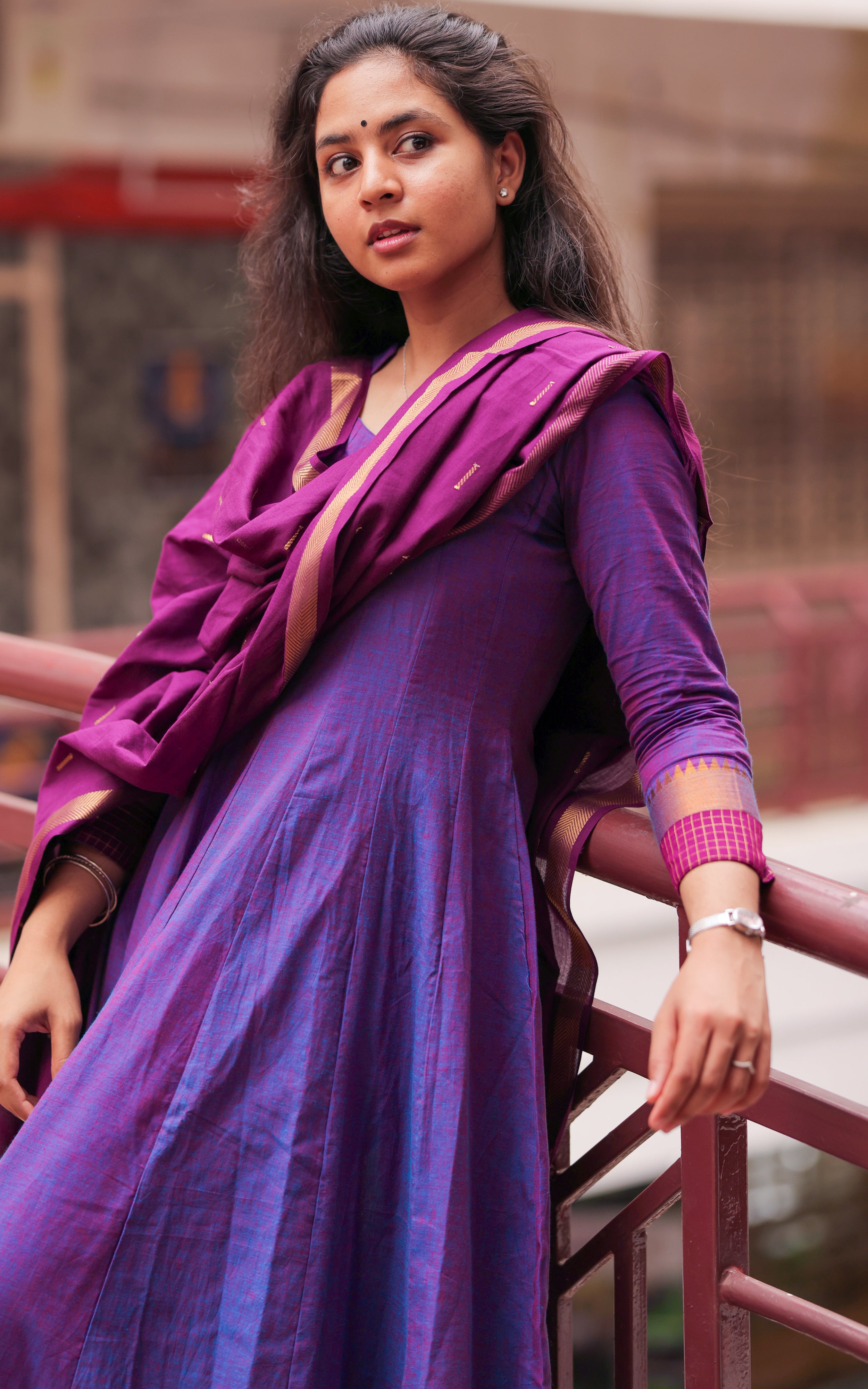 Aninagai Dark Purple (Kurti+Dupatta)