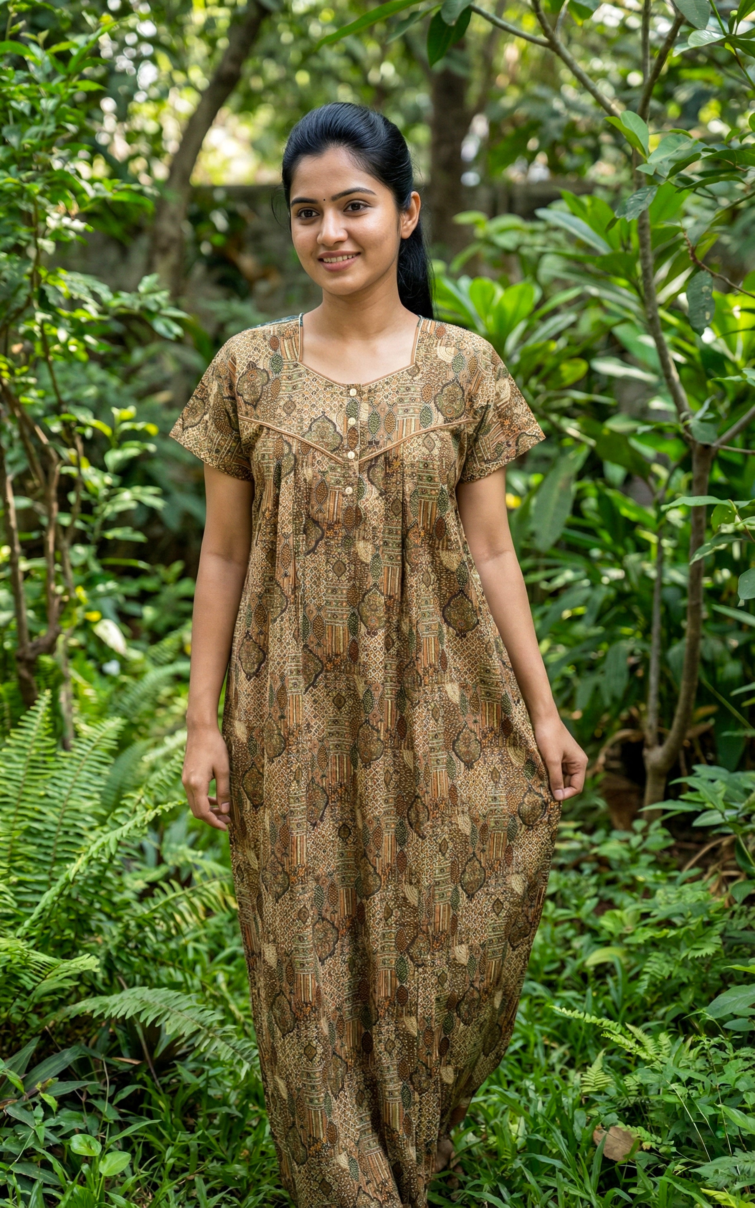 Cotton nighty with a convenient pocket