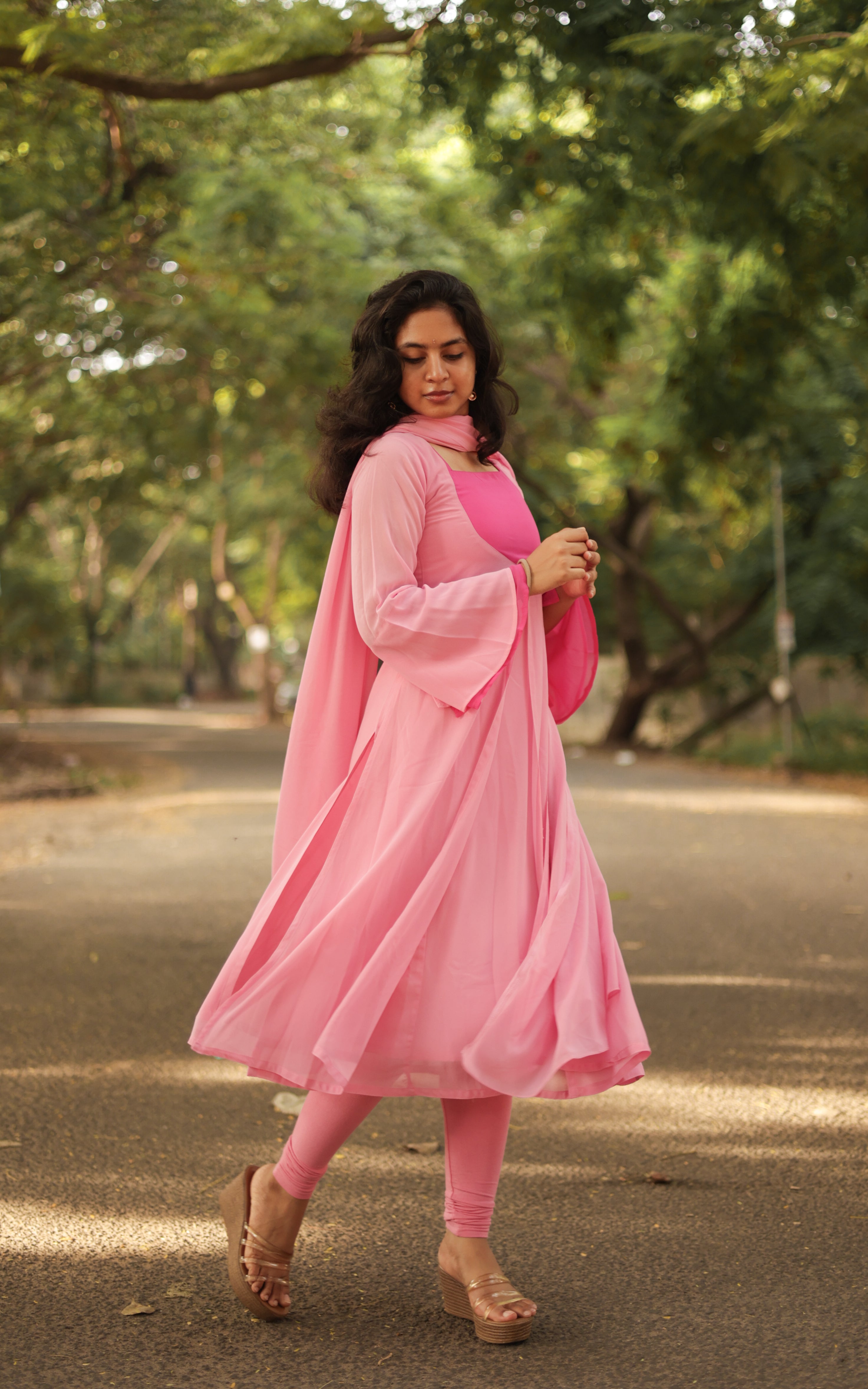 Munbe Vaa Pink (Kurti+Dupatta) KURTIS instore