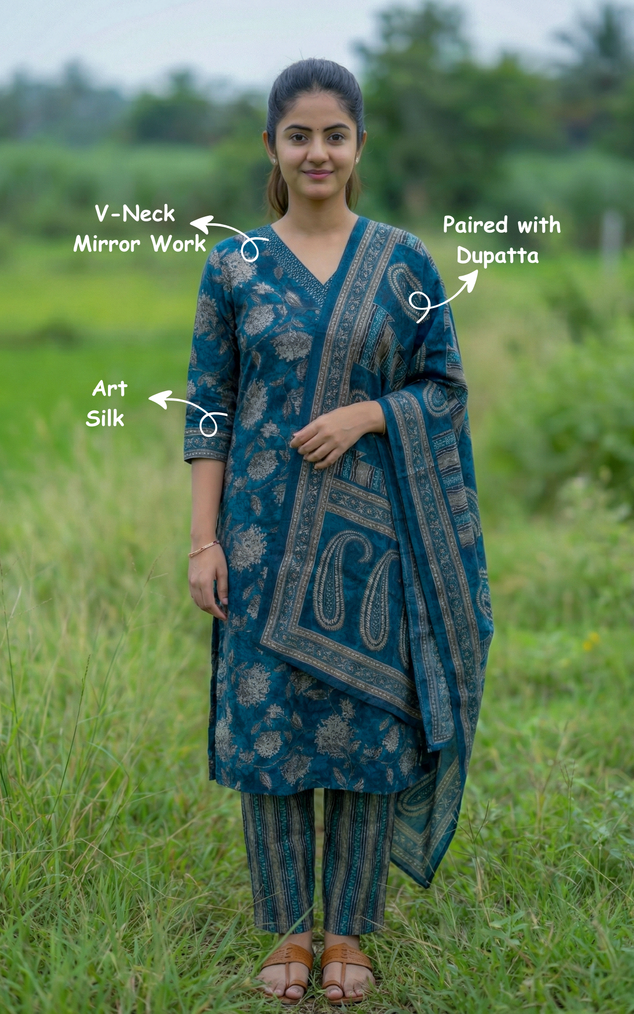 Art silk straight cut kurti for women