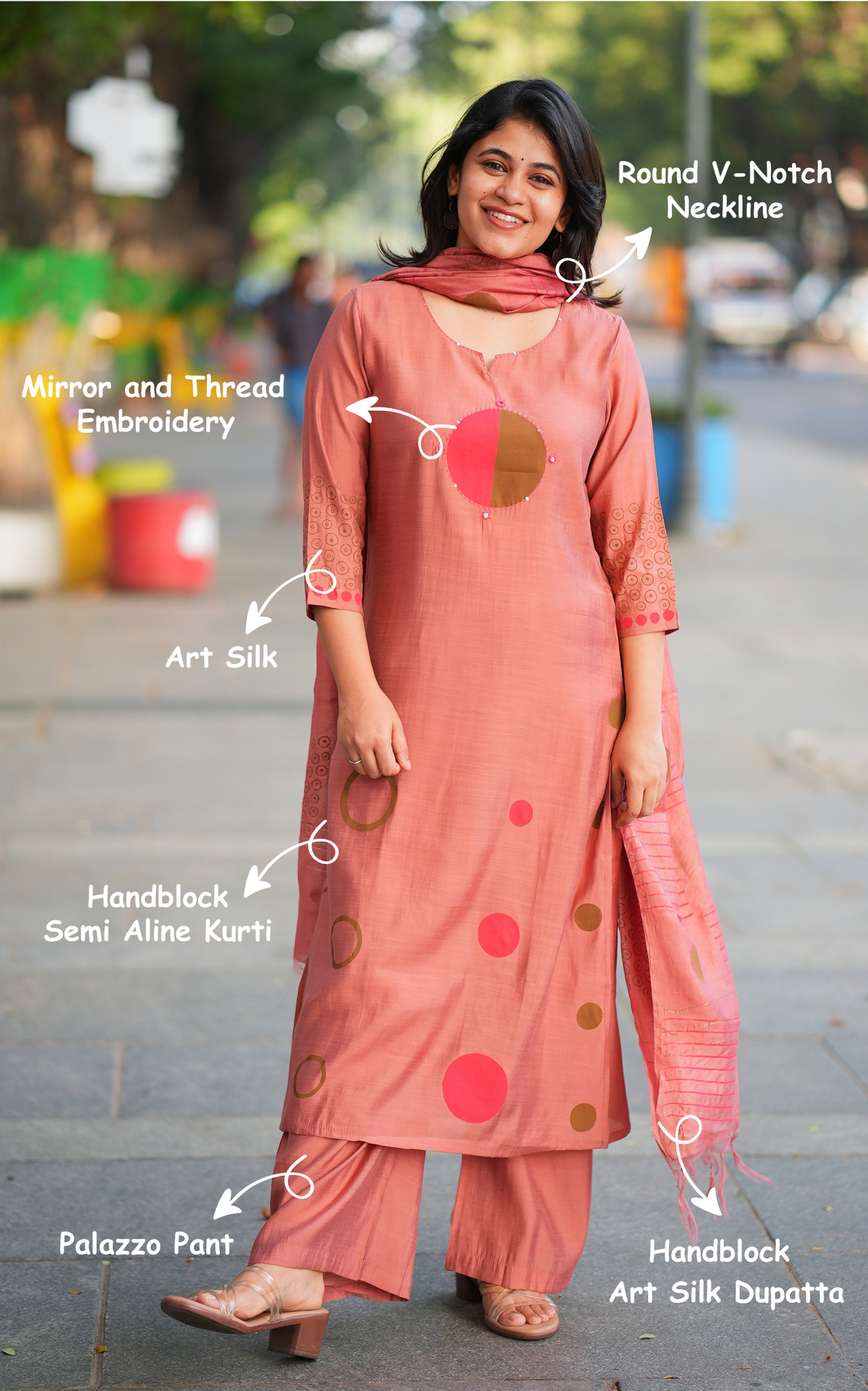 Bhavanjali Handblock (Kurti+Pant+Dupatta)