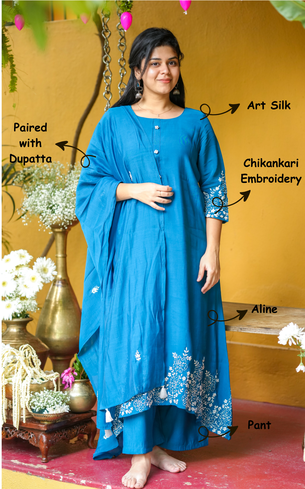 Sendhazhini A (Kurti+Pant+Dupatta)