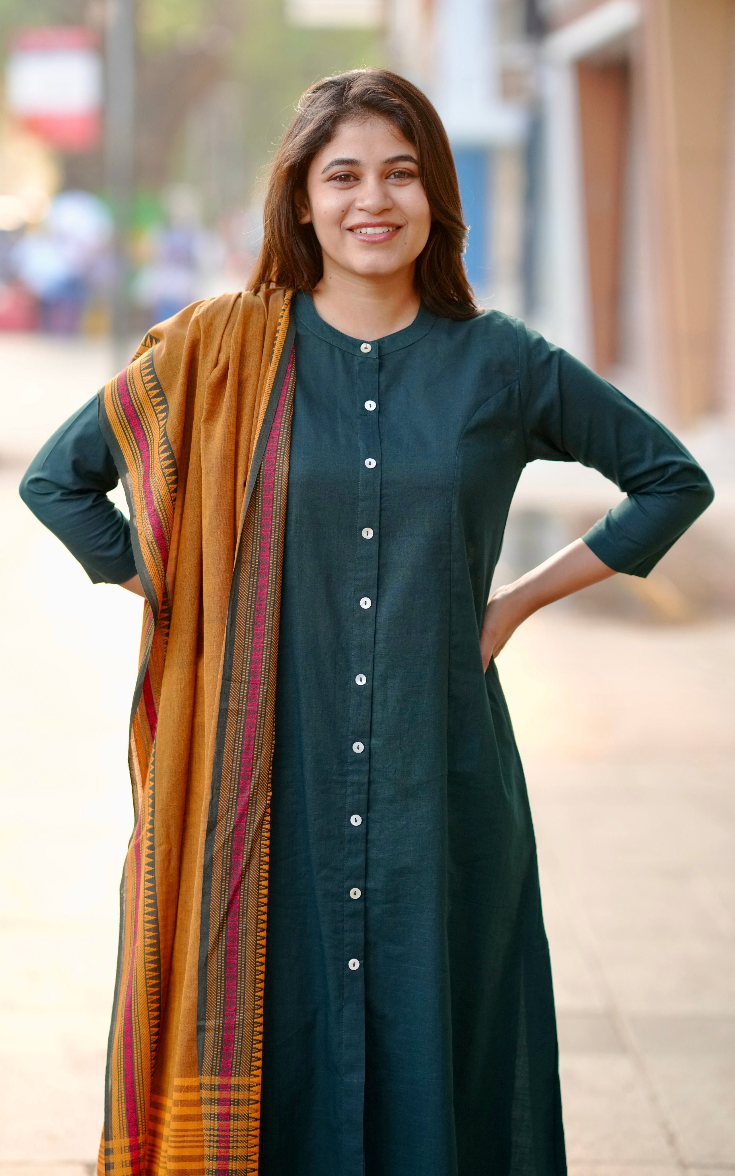 green cotton kurti set daily wear
comfortable cotton slub kurti set
casual cotton kurti pant set
soft cotton daily wear kurti set