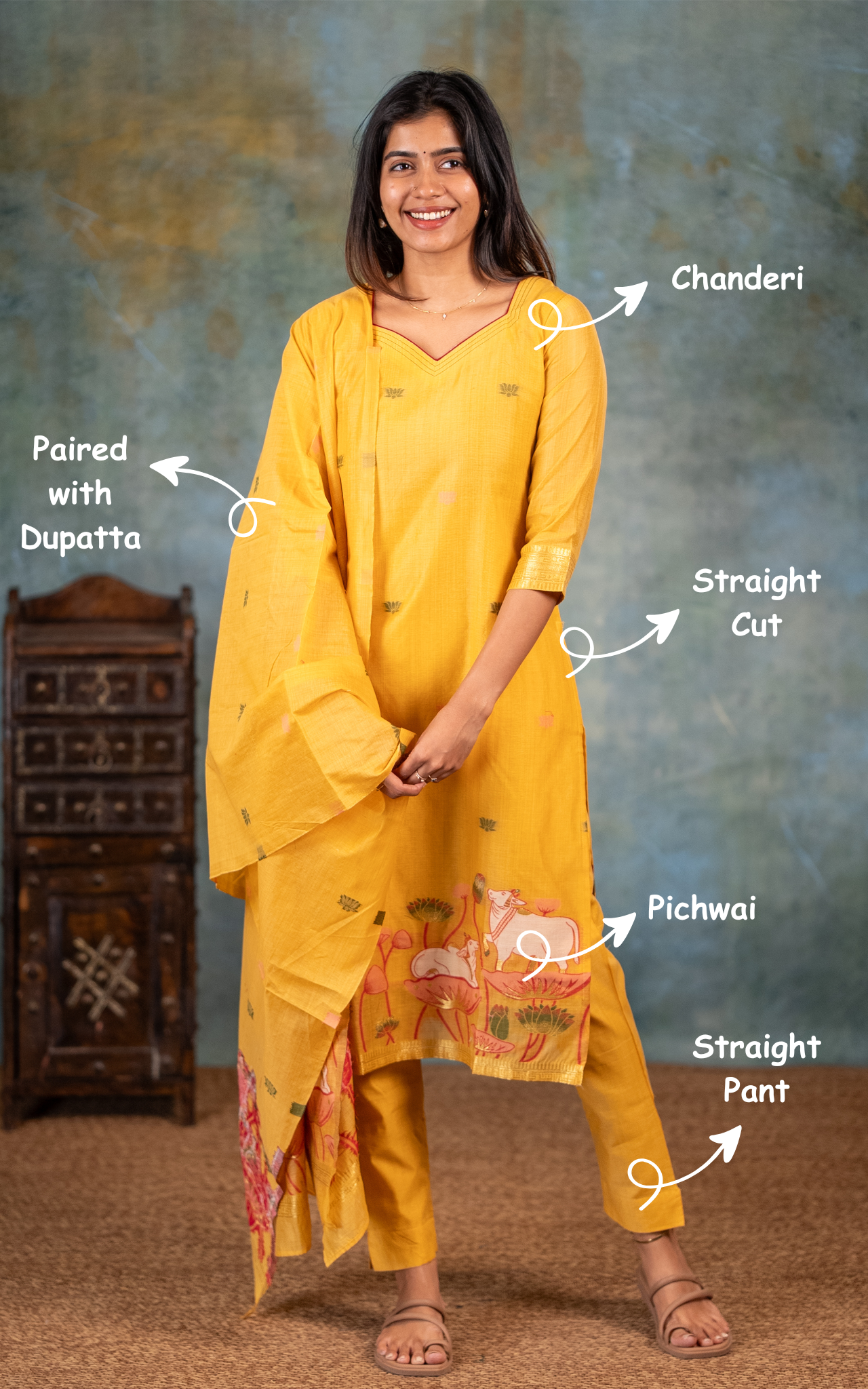 Daily wear lightweight chanderi kurti set
Comfortable and trendy chanderi kurti set for women