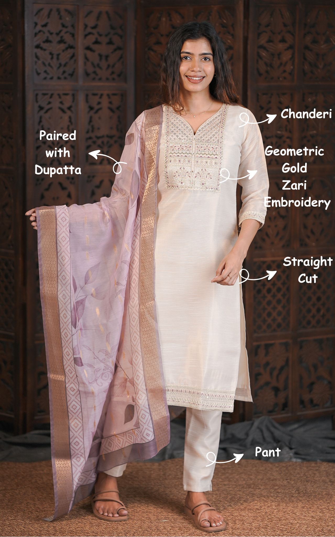 Sandra (Kurti+Pant+Dupatta)