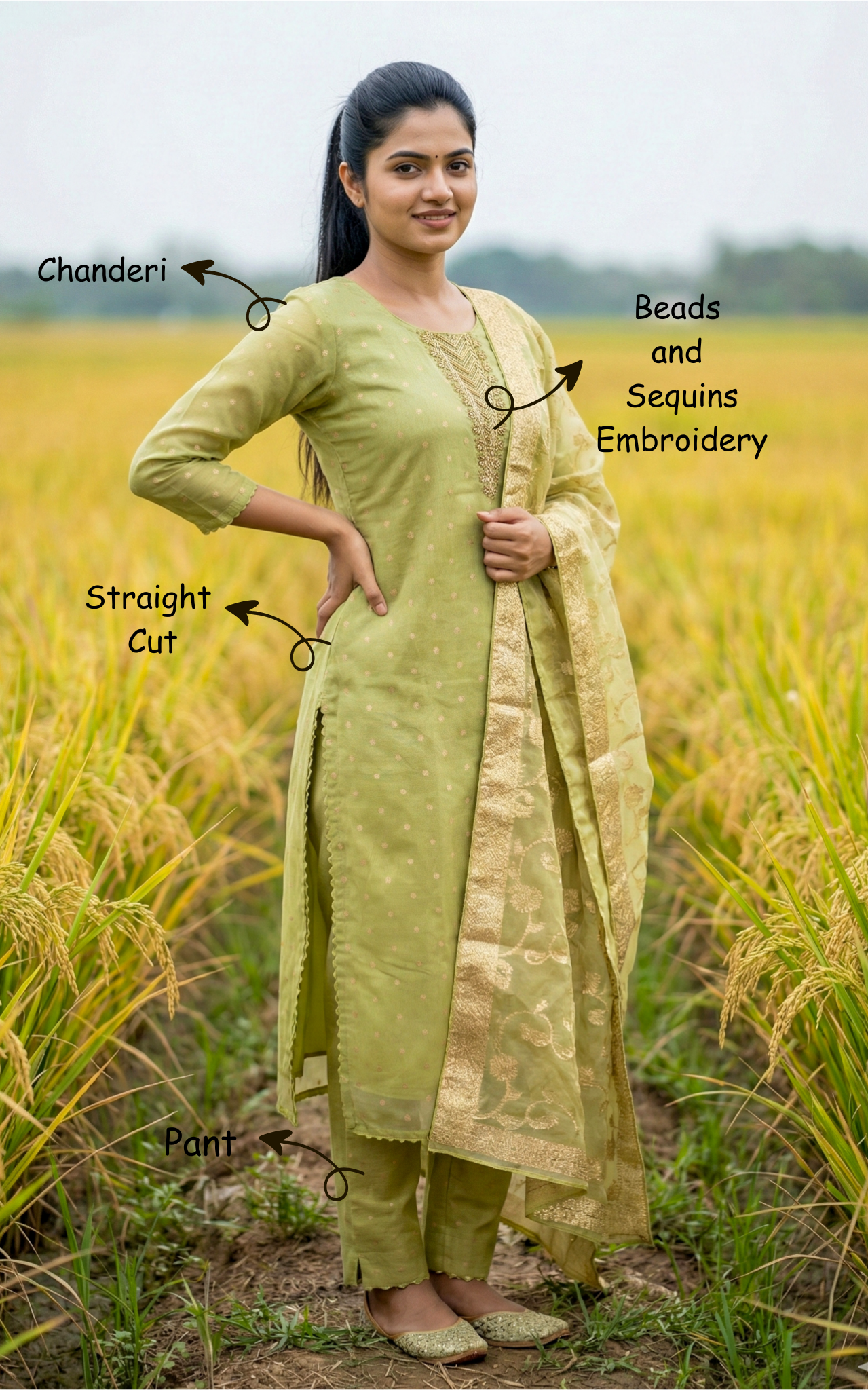 Nehal A (Kurti+Pant+Dupatta)