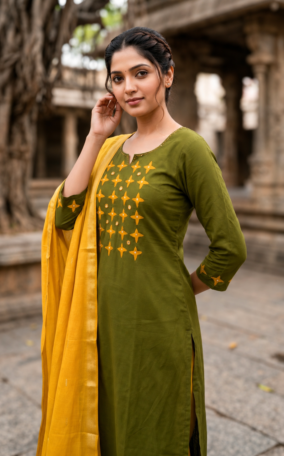 Shaya Green (Kurti+Dupatta)