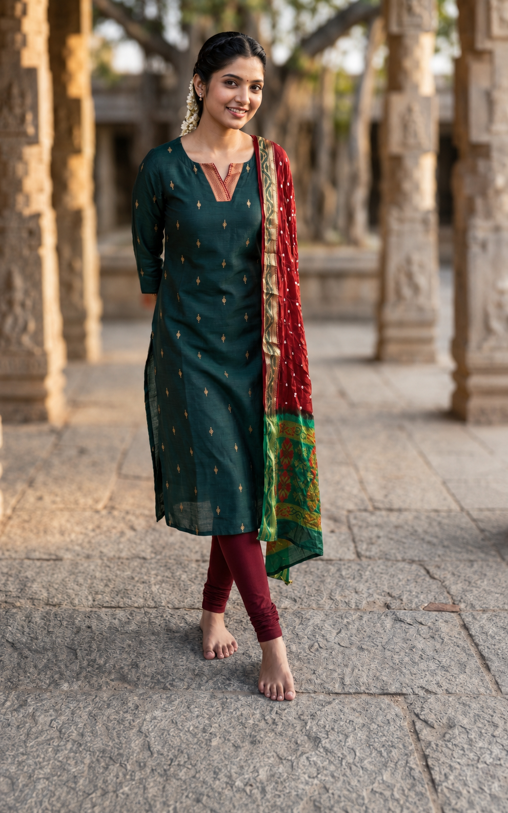 Myvizhi A (Kurti+Dupatta)