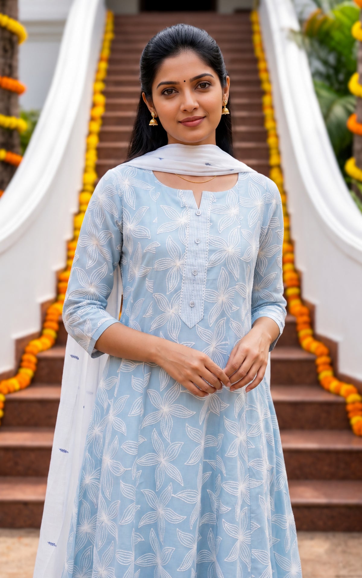 Bhuvisha Blue (Kurti+Dupatta)