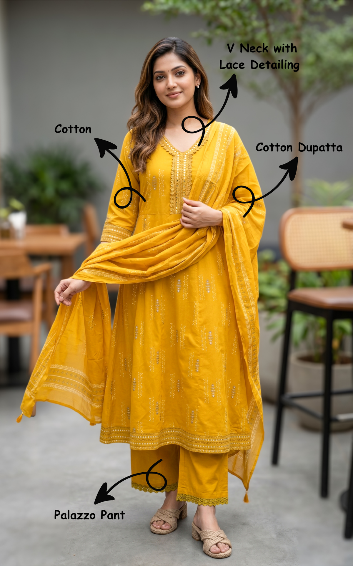 Sharmila Mustard (Kurti+Pant+Dupatta)