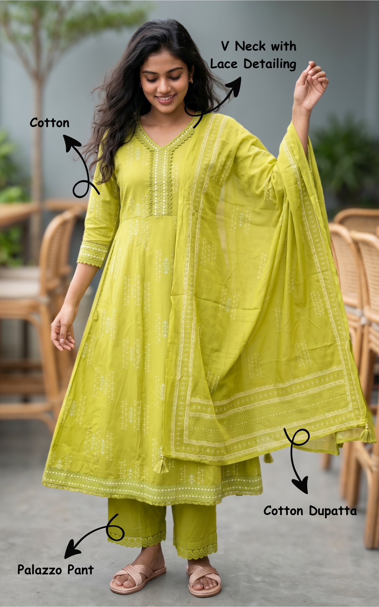 Sharmila Mehandi Green (Kurti+Pant+Dupatta)