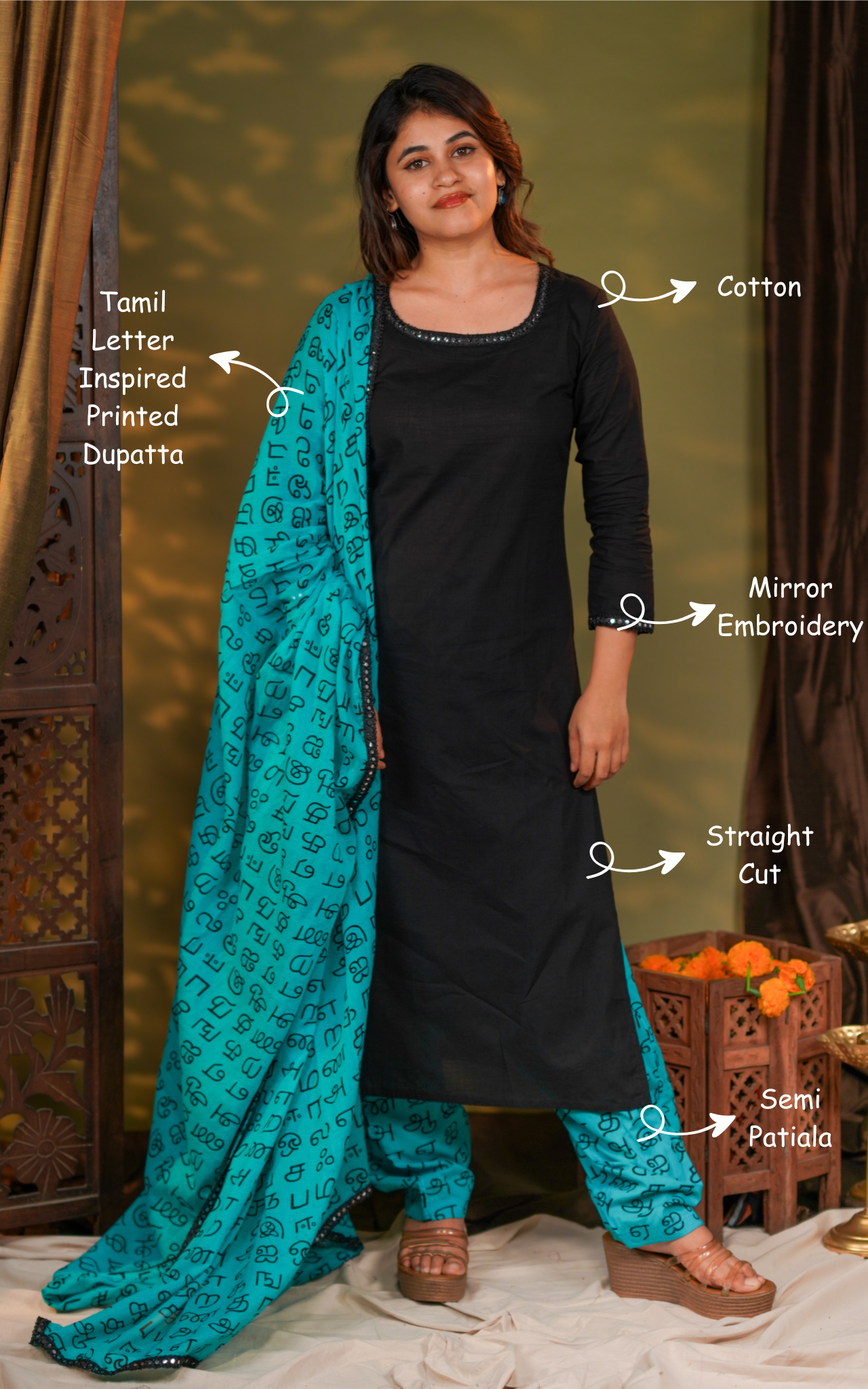 Idhu kathirvelan Kadhal Nayan 1 (Kurti+Pant+Dupatta)