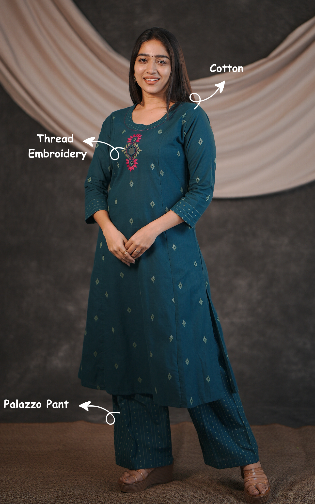 Comfortable and trendy cotton kurti set for women
