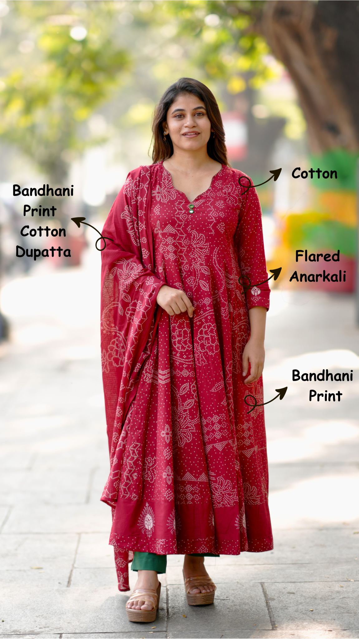 Madhumithra Red (Kurti+Dupatta)