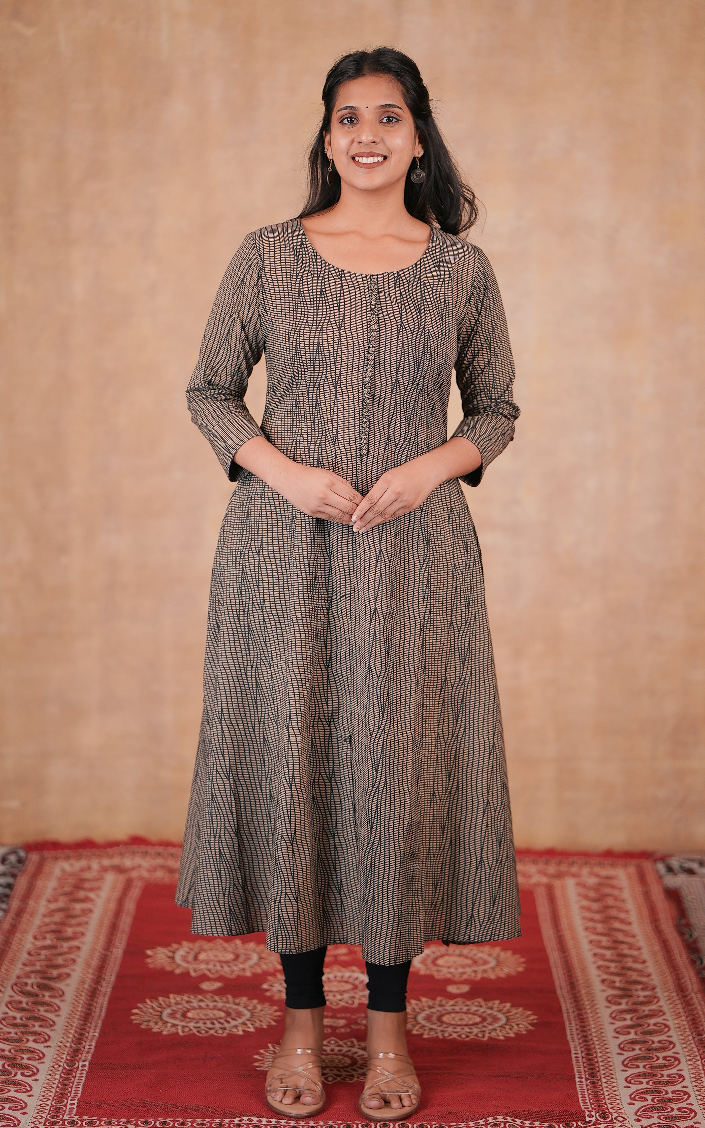 Black cotton Aline kurti for women