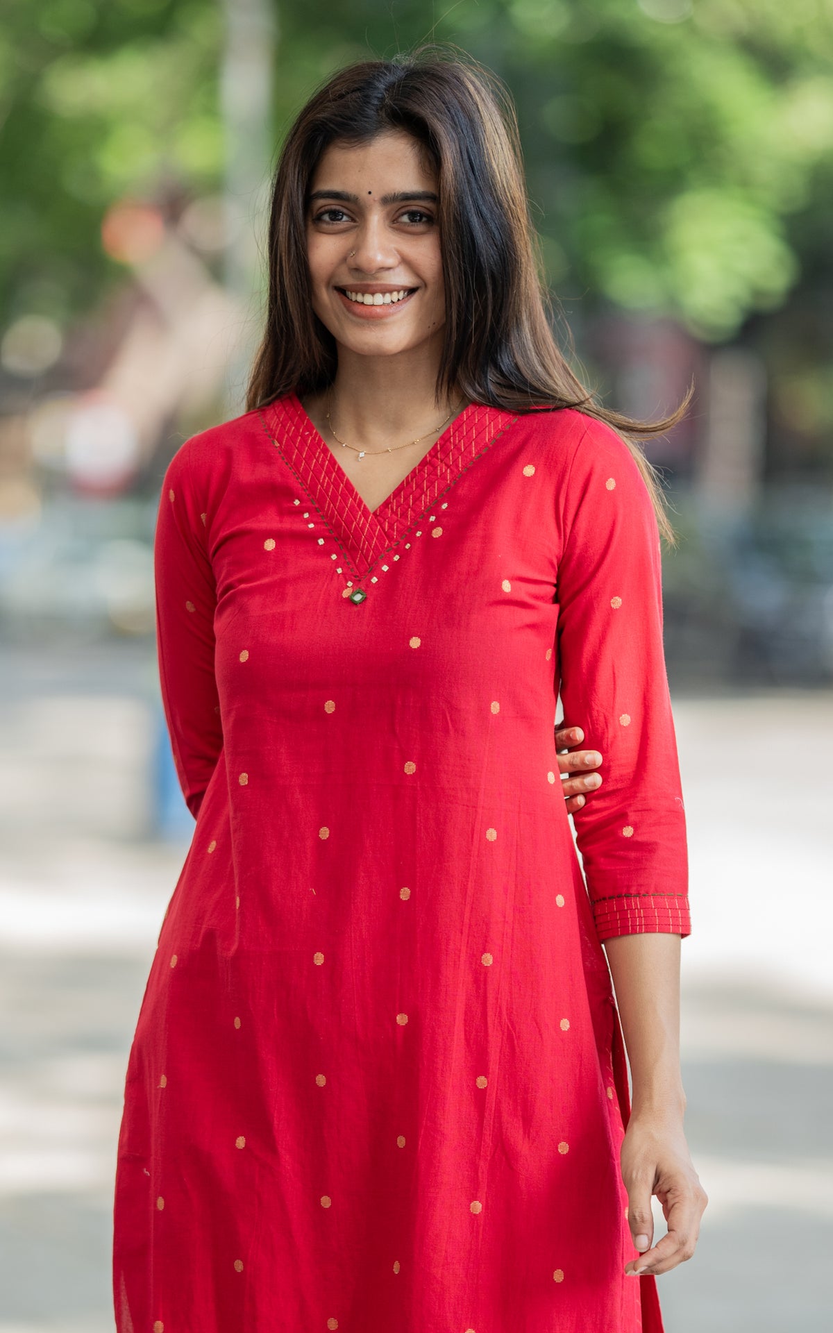 Mullai Red (Only Kurti)