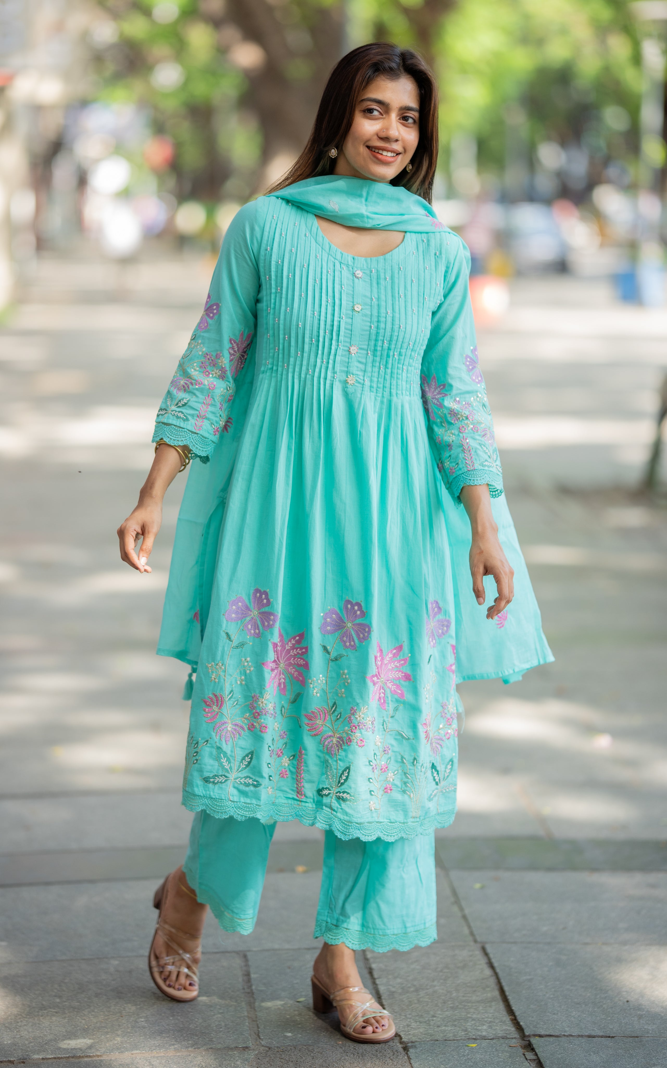 Water Lilly (Kurti+Pant+Dupatta)