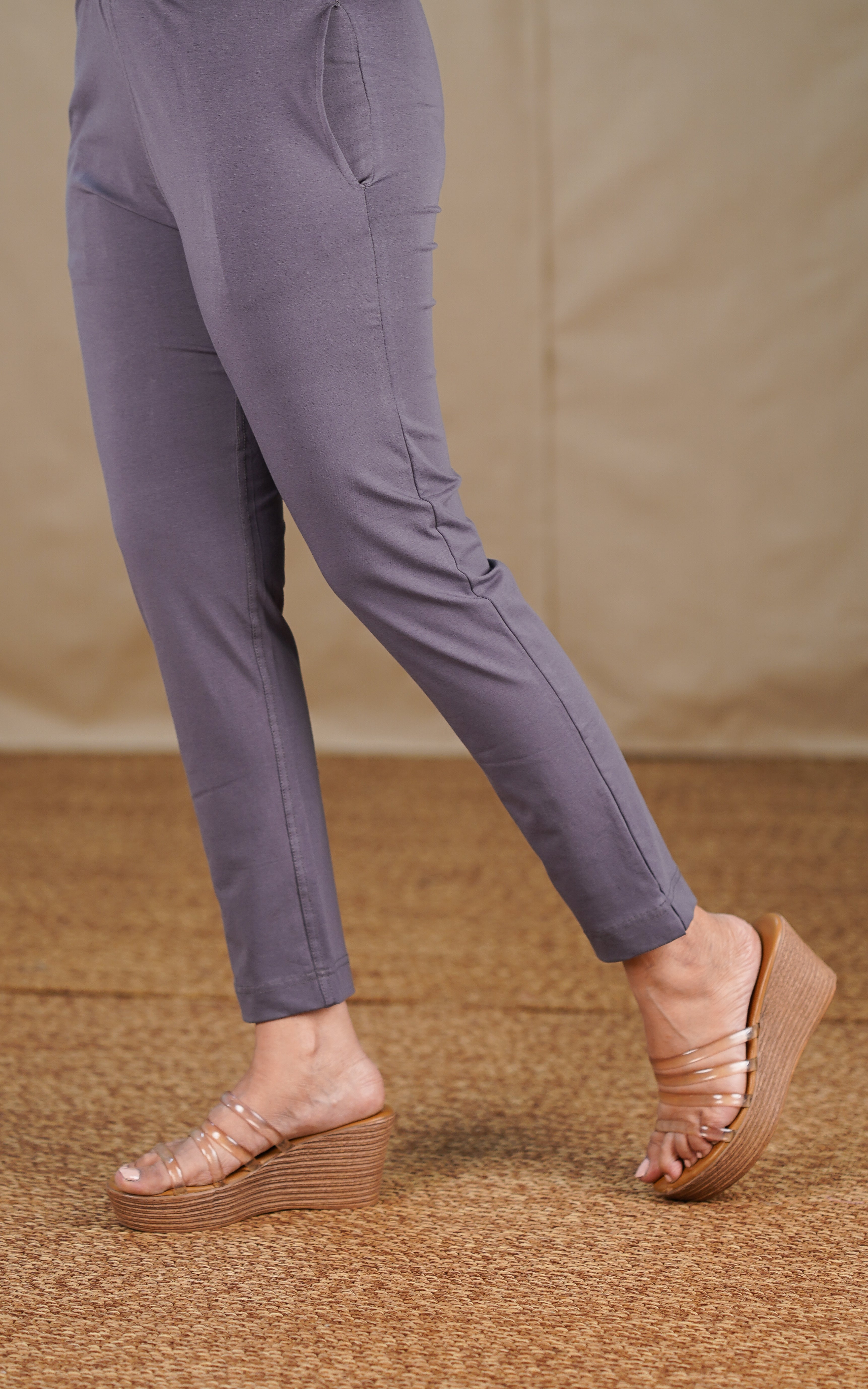 Straight Fit Stretchable Pant Dark Grey MIX N MATCH instore