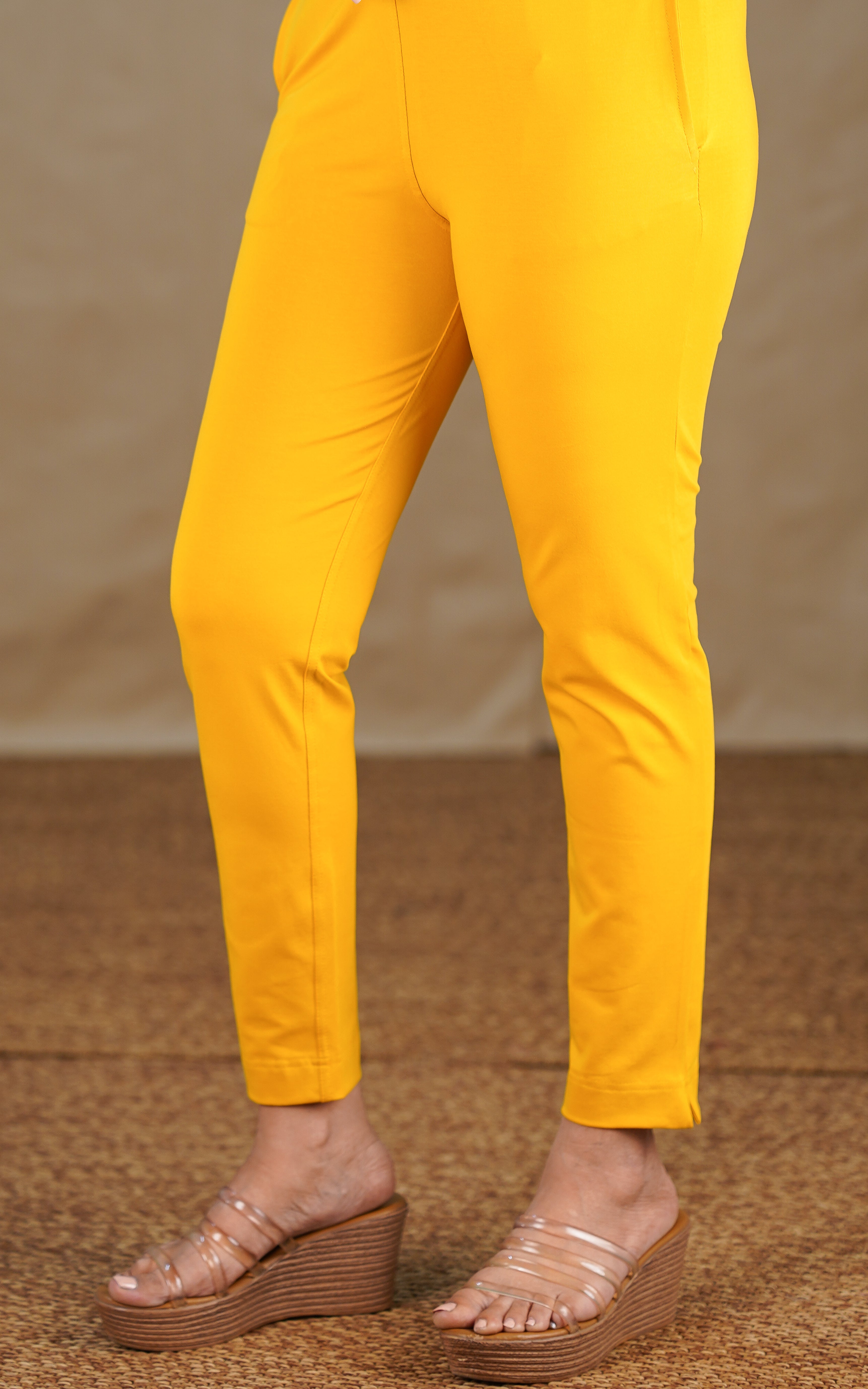 Straight Fit Stretchable Pant Gold MIX N MATCH instore