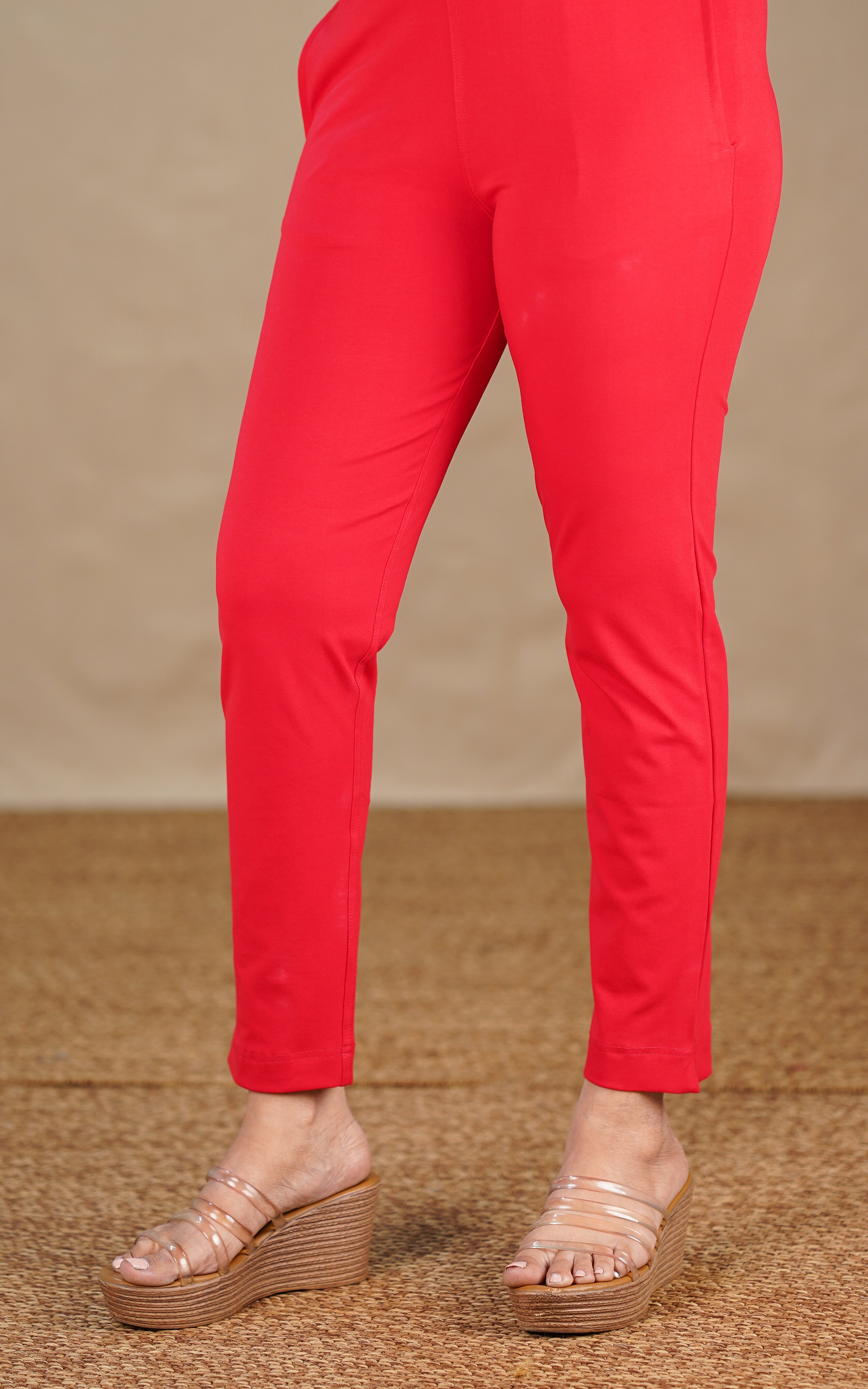 Straight Fit Stretchable Pant Red MIX N MATCH instore