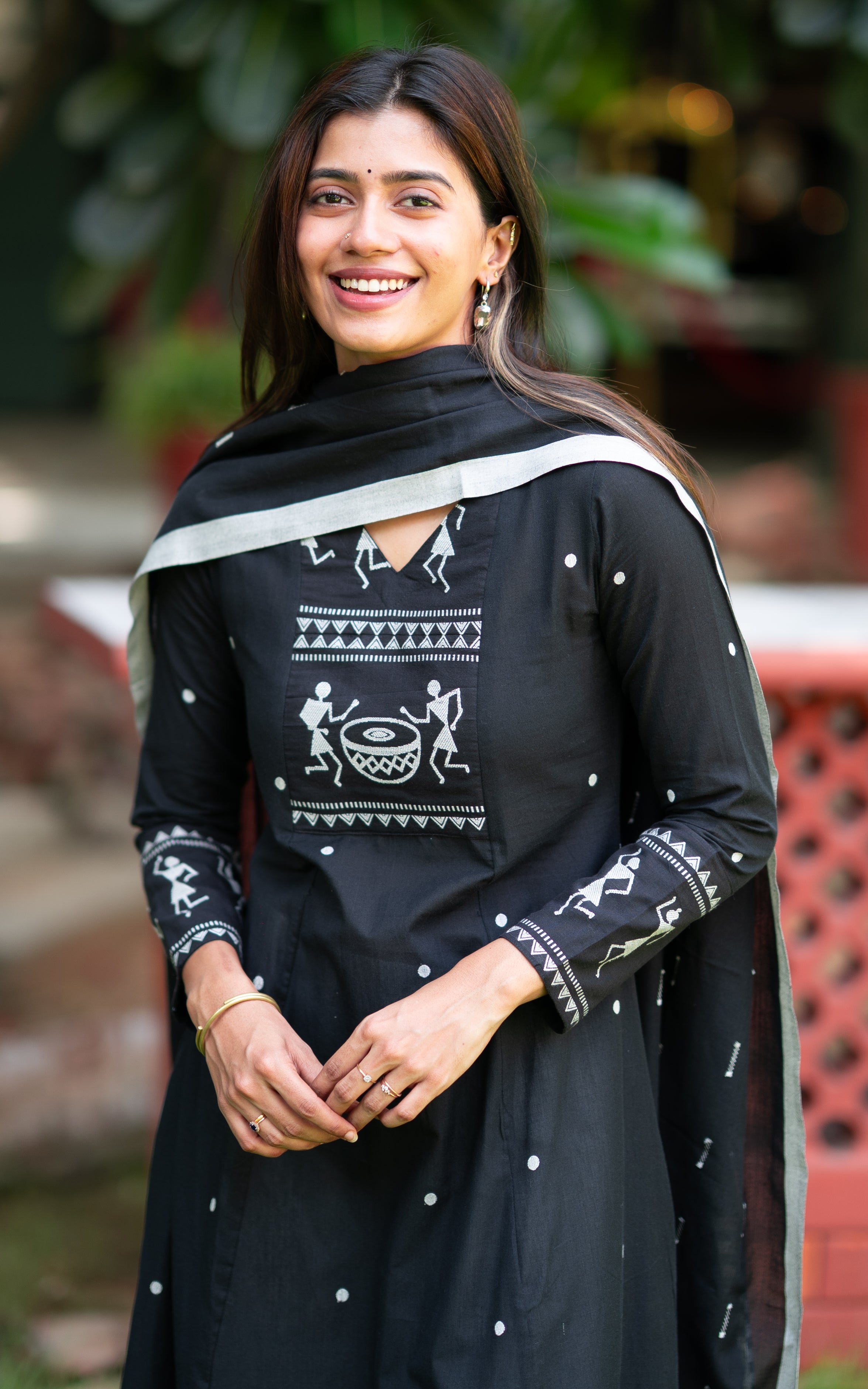 Marudham Black (Kurti+Dupatta)