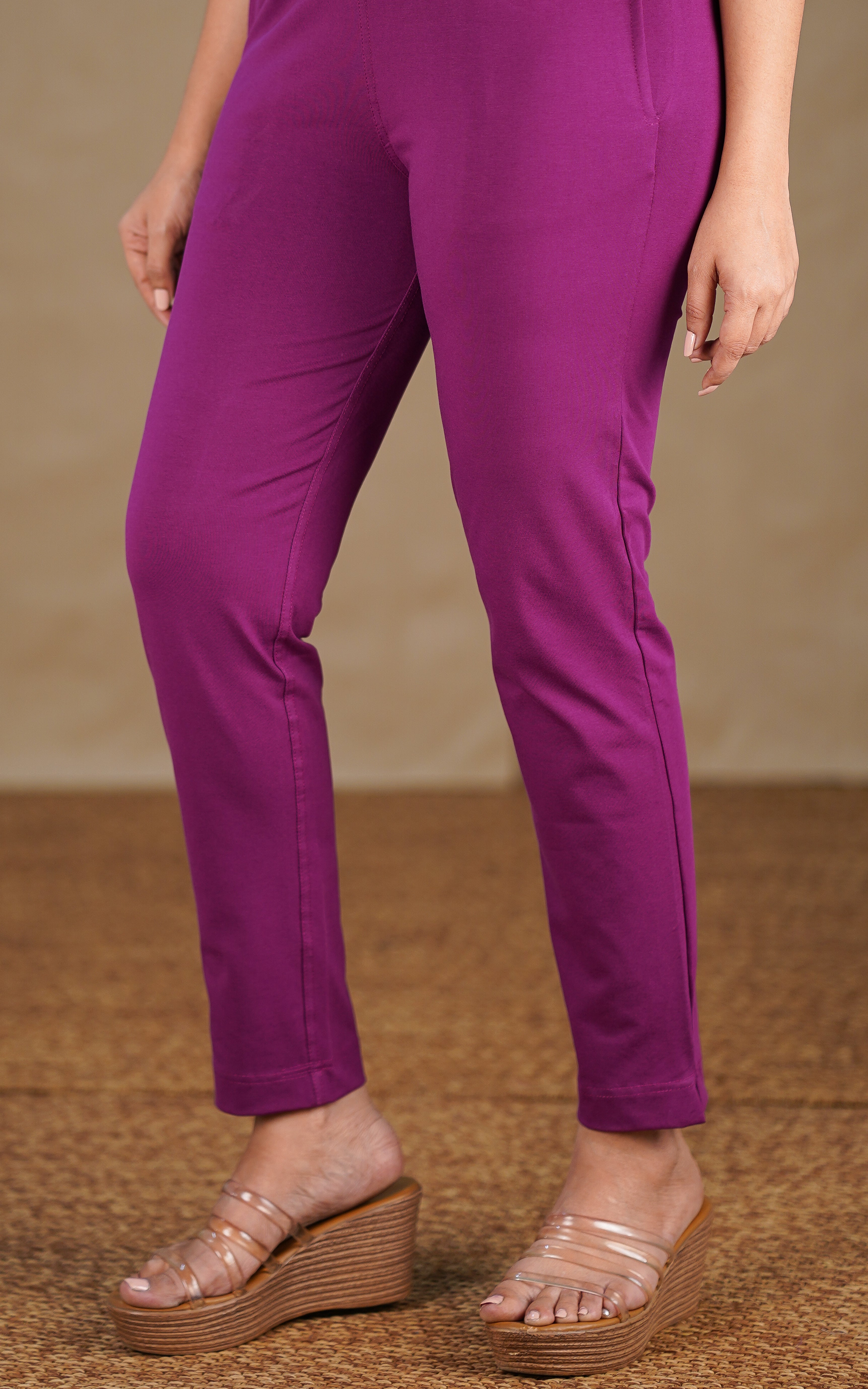 Straight Fit Stretchable Pant Purple MIX N MATCH instore