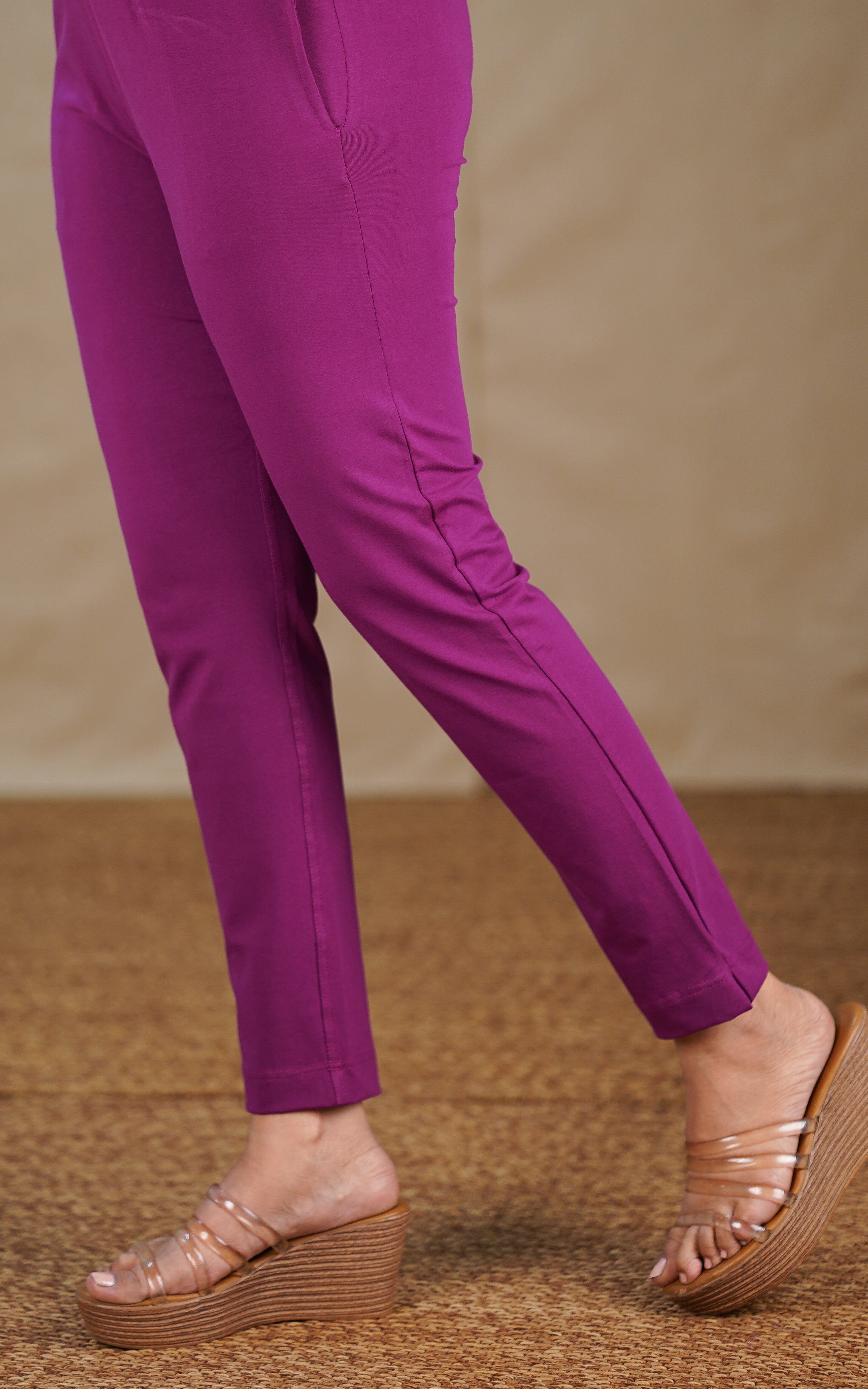 Straight Fit Stretchable Pant Purple MIX N MATCH instore