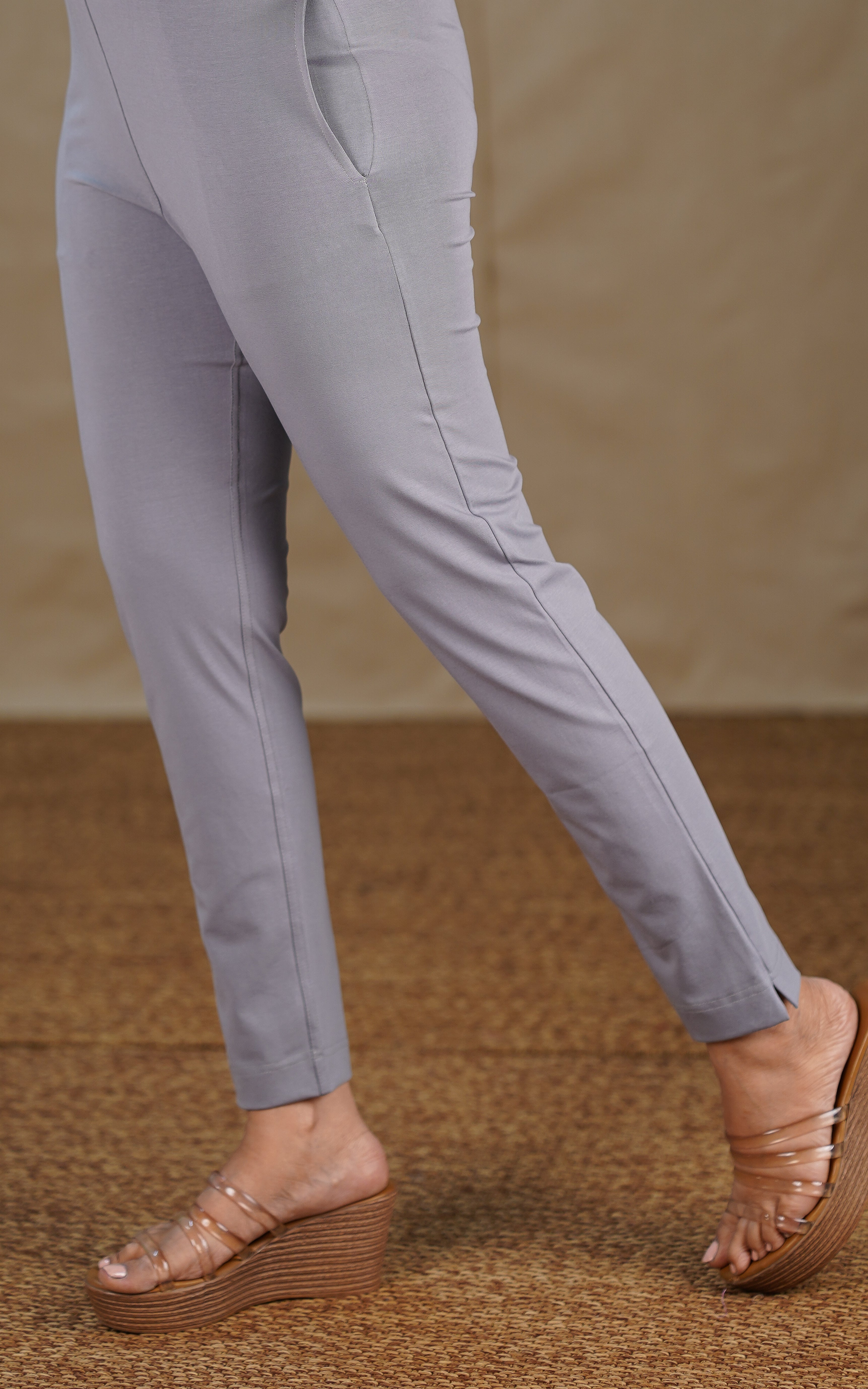 Straight Fit Stretchable Pant Grey