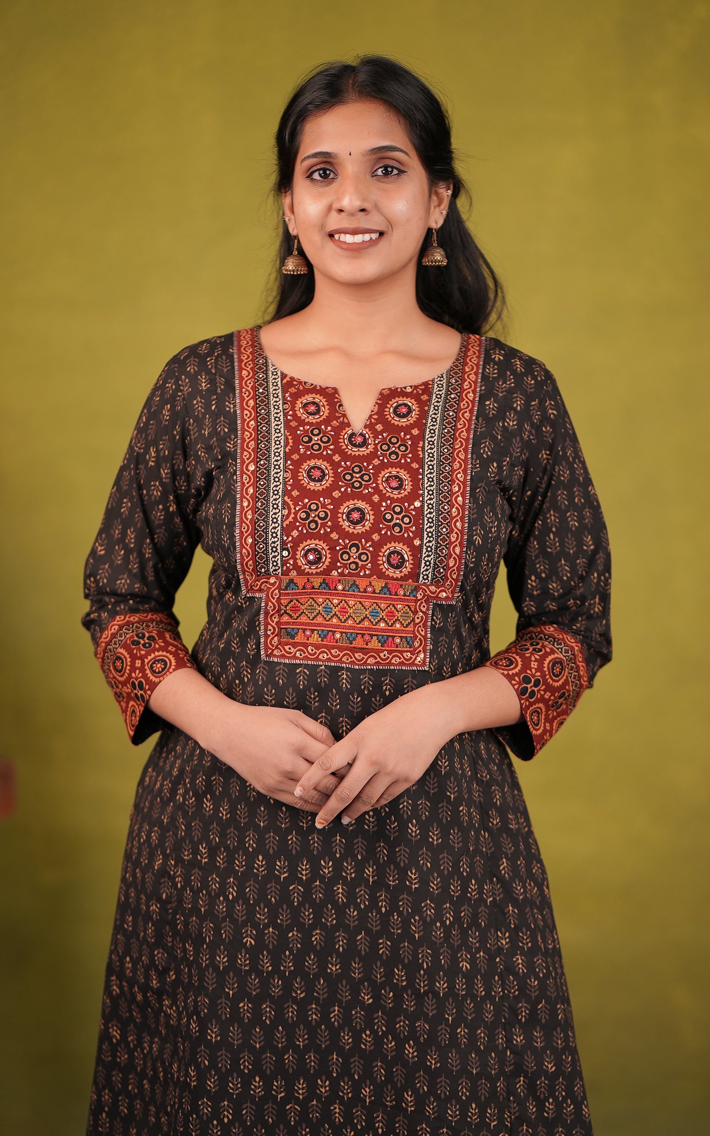 Cotton thread work Aline kurti for women
