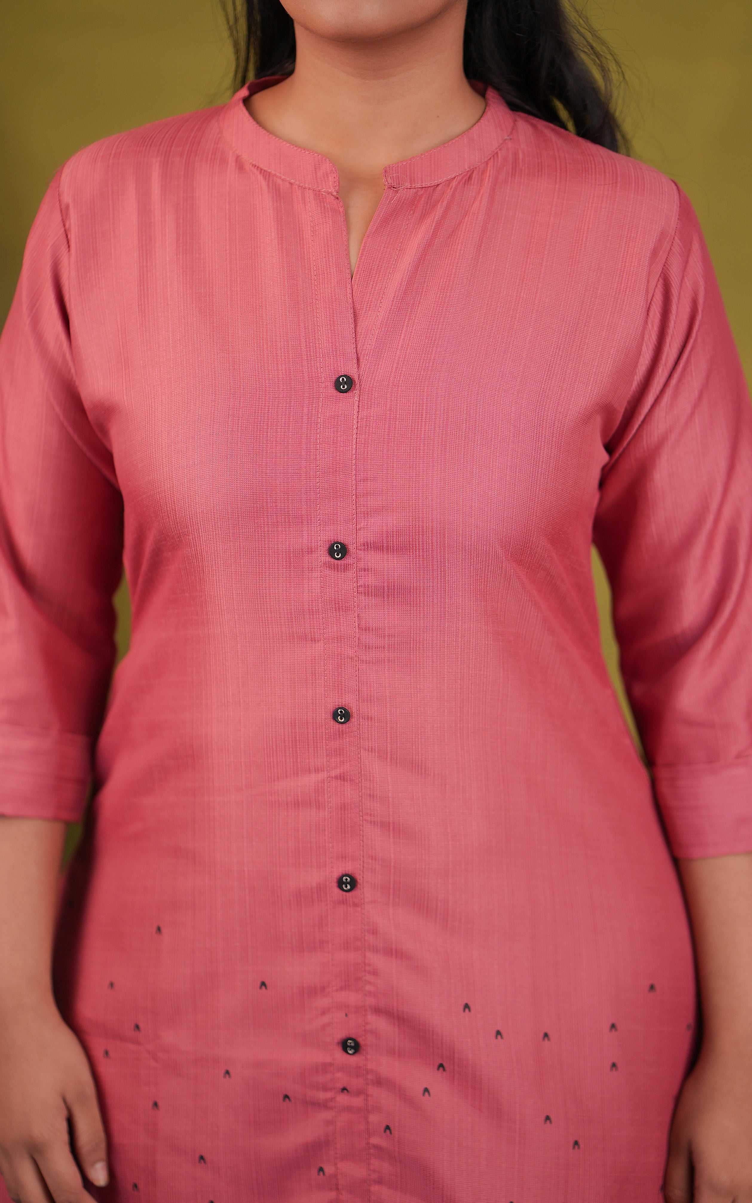 Instore – Pink Isaimazhai Kurti for Women – Semi Silk – Indian Ethnic Wear