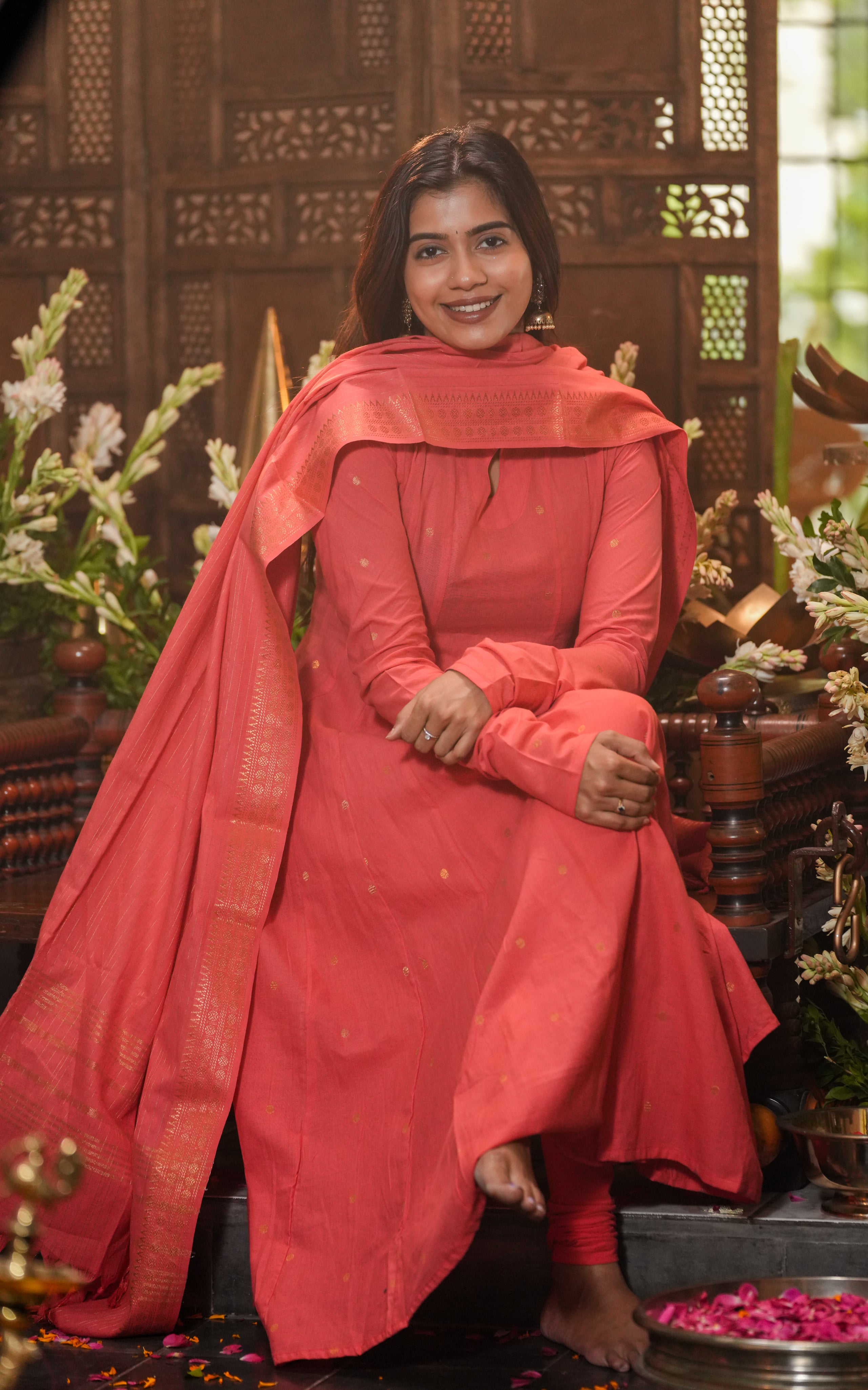 Jayanthi Peach (Kurti+Dupatta)