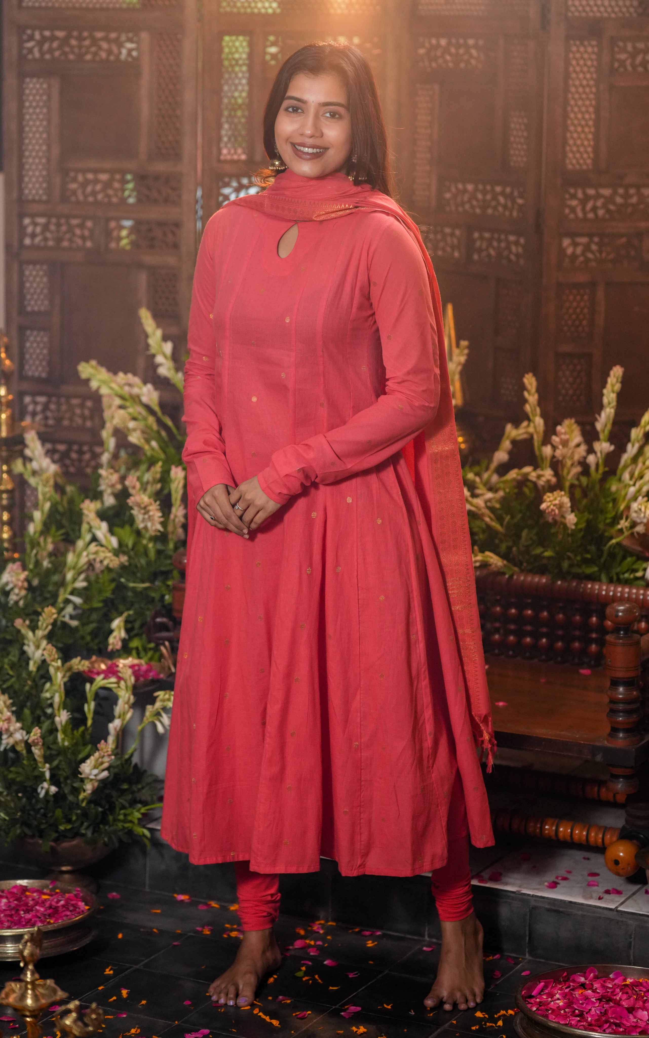 Jayanthi Peach (Kurti+Dupatta)