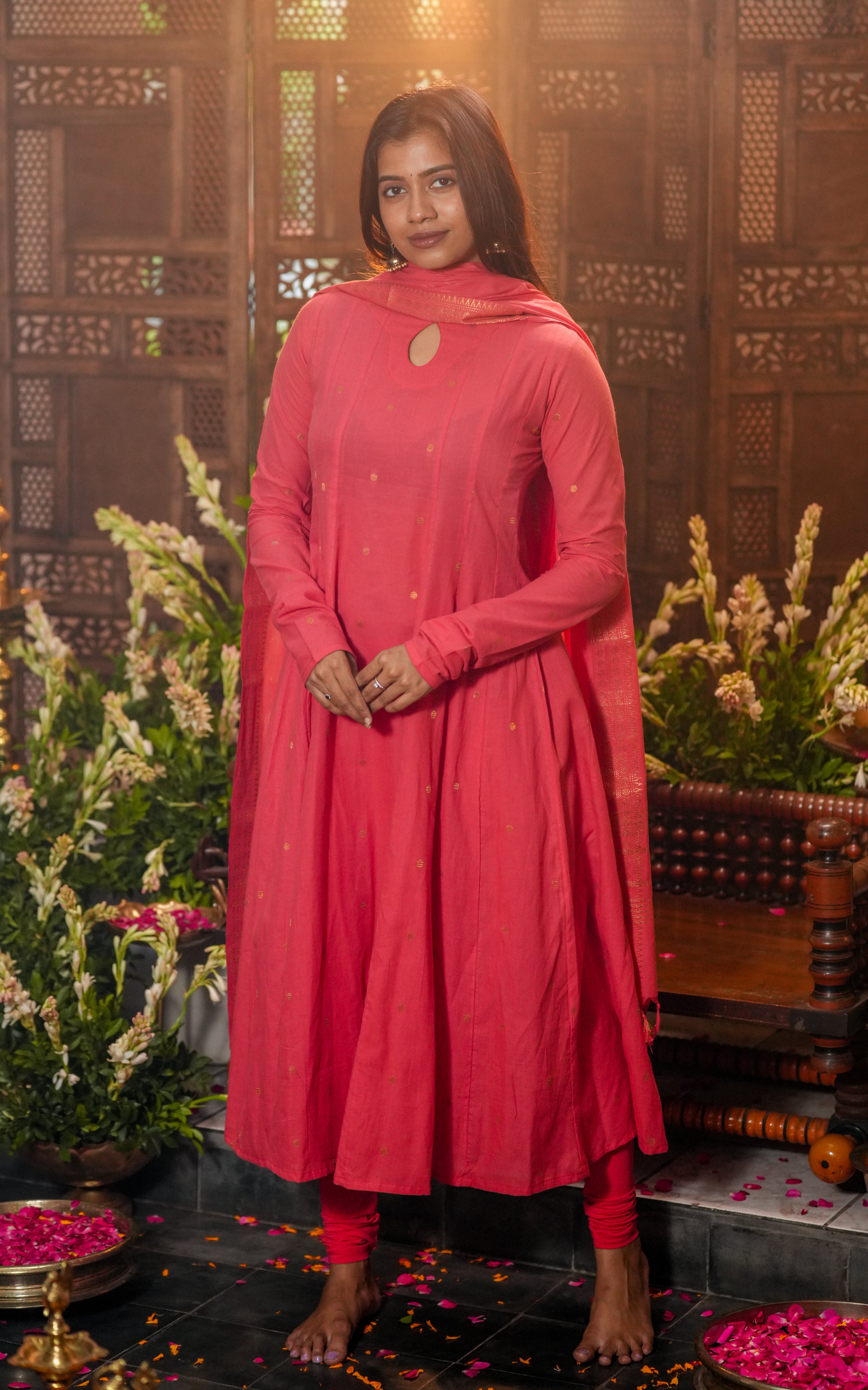 Jayanthi Peach (Kurti+Dupatta)