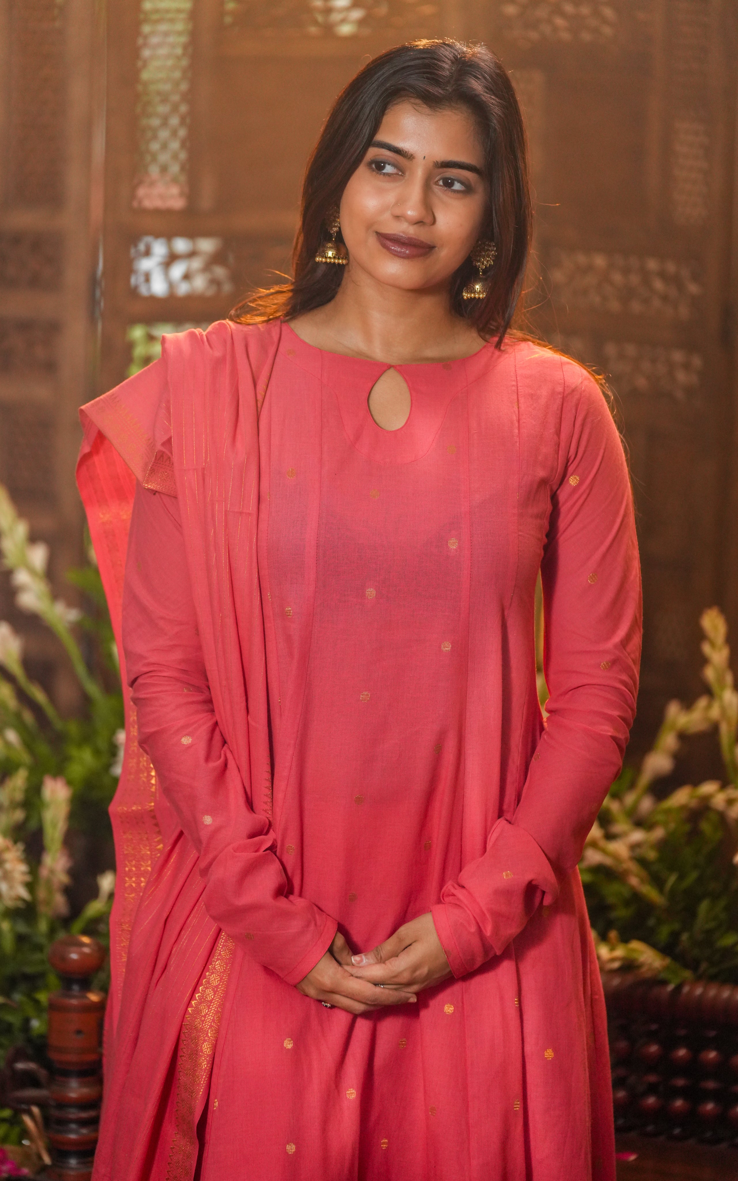 Jayanthi Peach (Kurti+Dupatta)