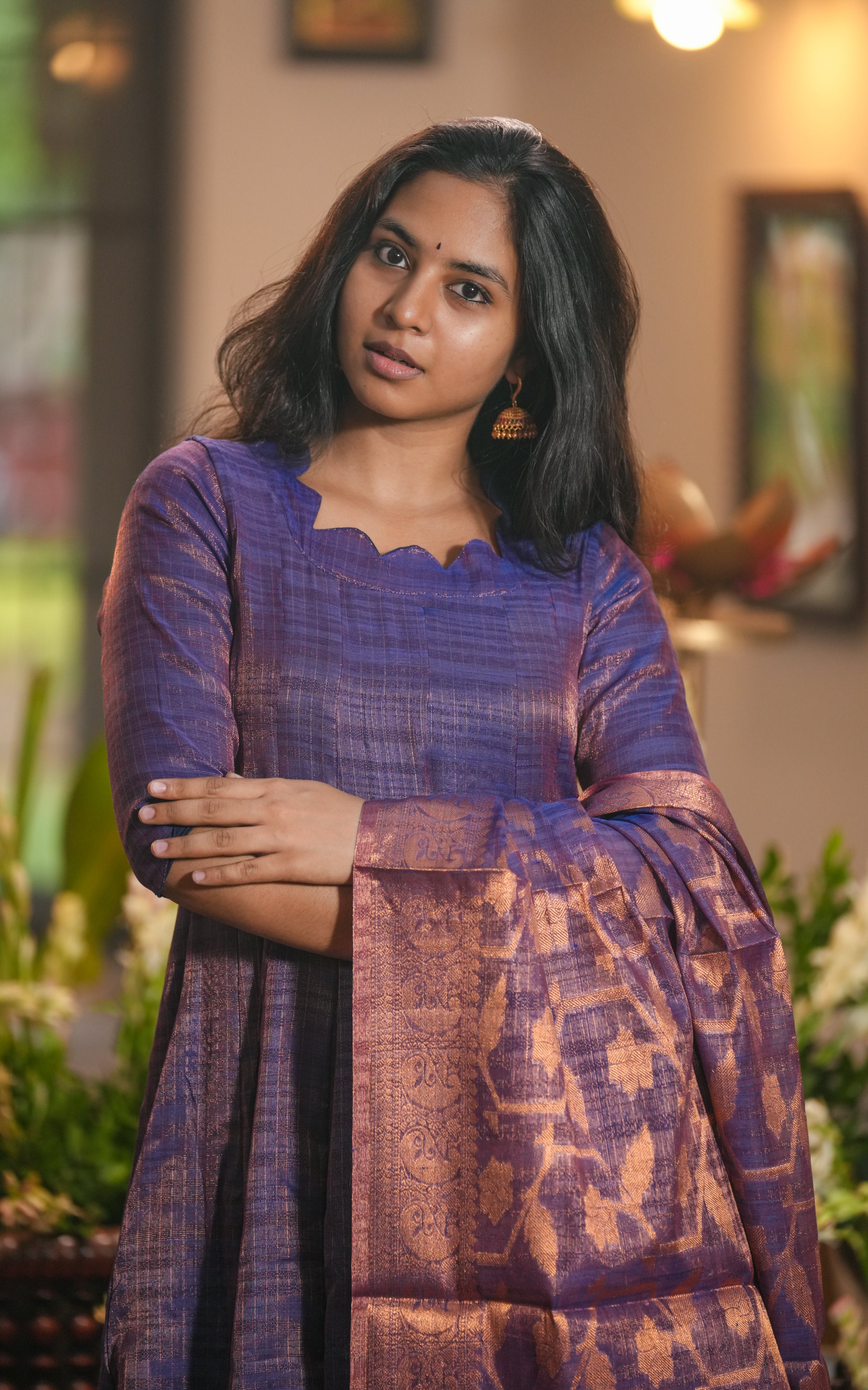 Kural Mozhi Violet (Kurti+Dupatta)