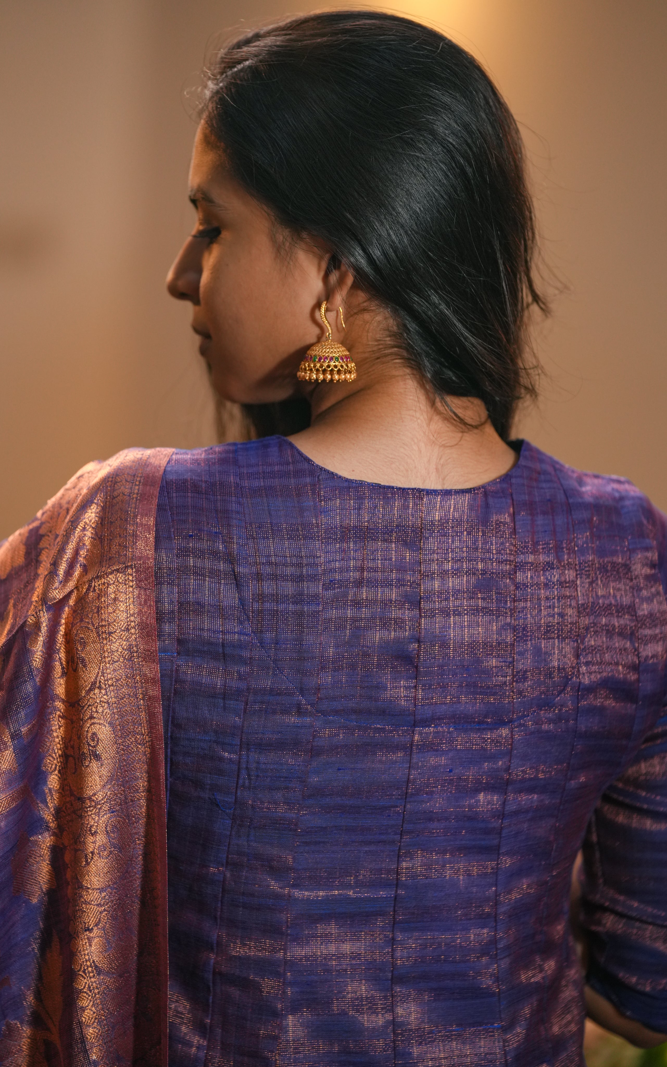 Kural Mozhi Violet (Kurti+Dupatta)