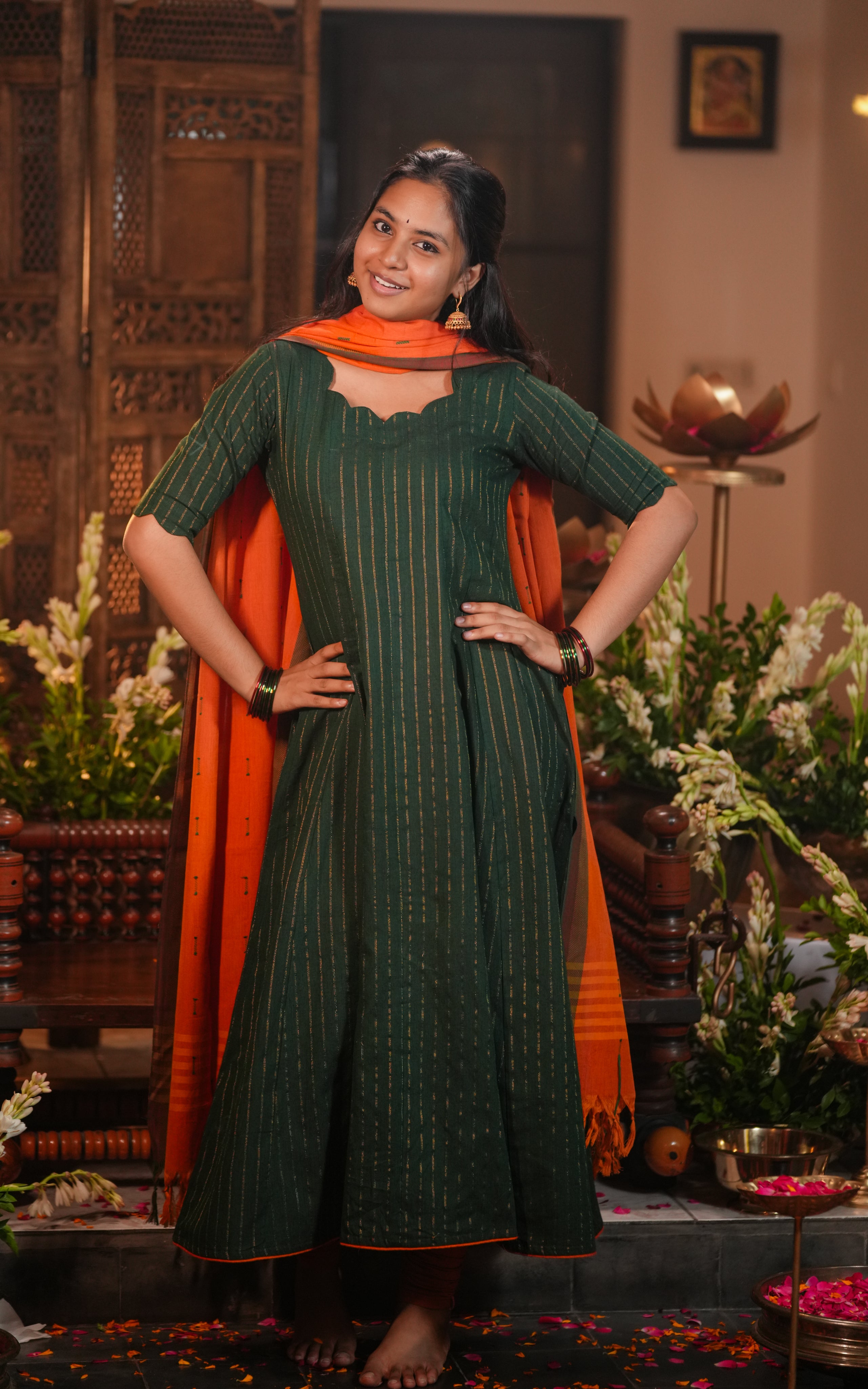 Punniya Green (Kurti+Dupatta)