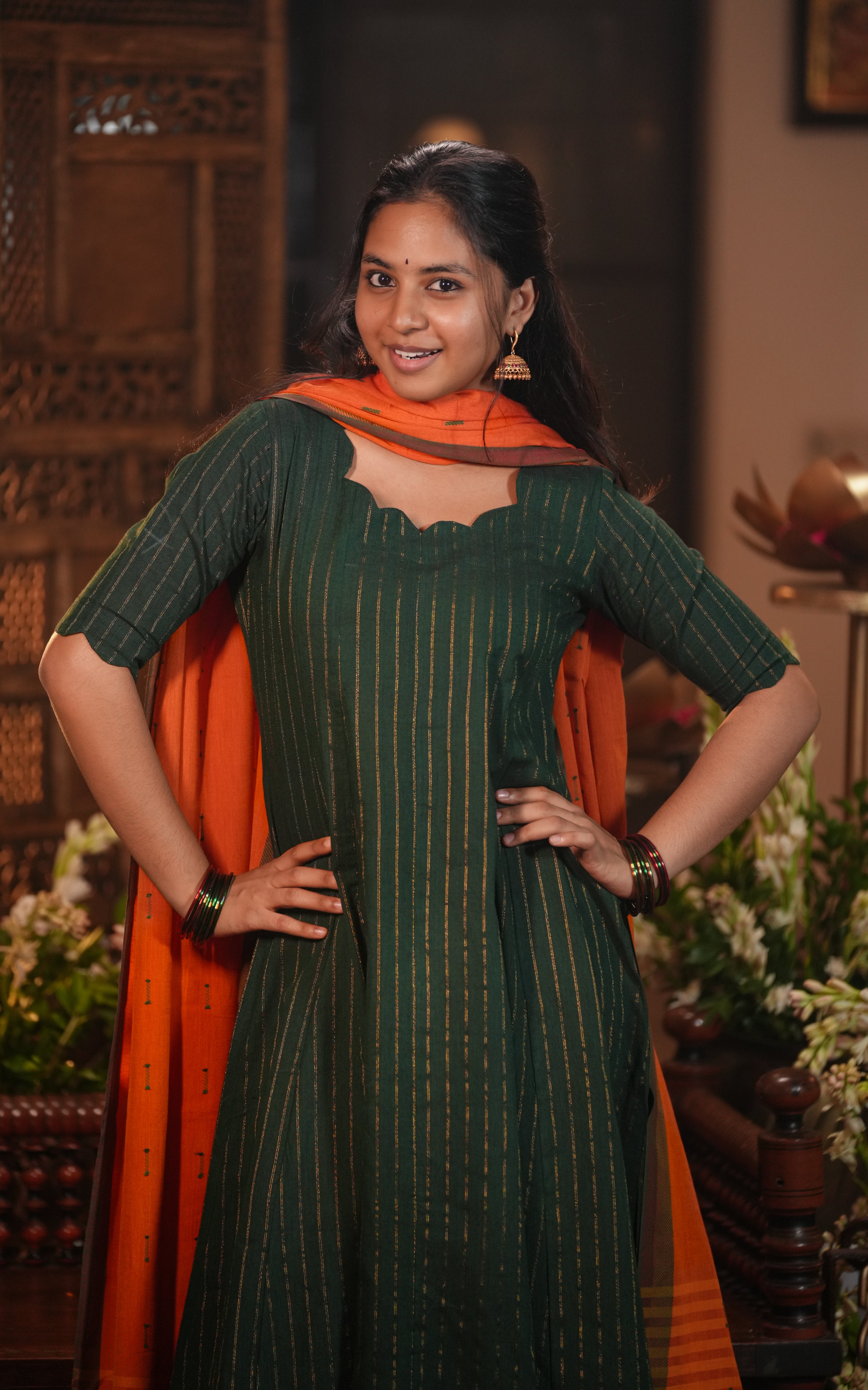 Punniya Green (Kurti+Dupatta)