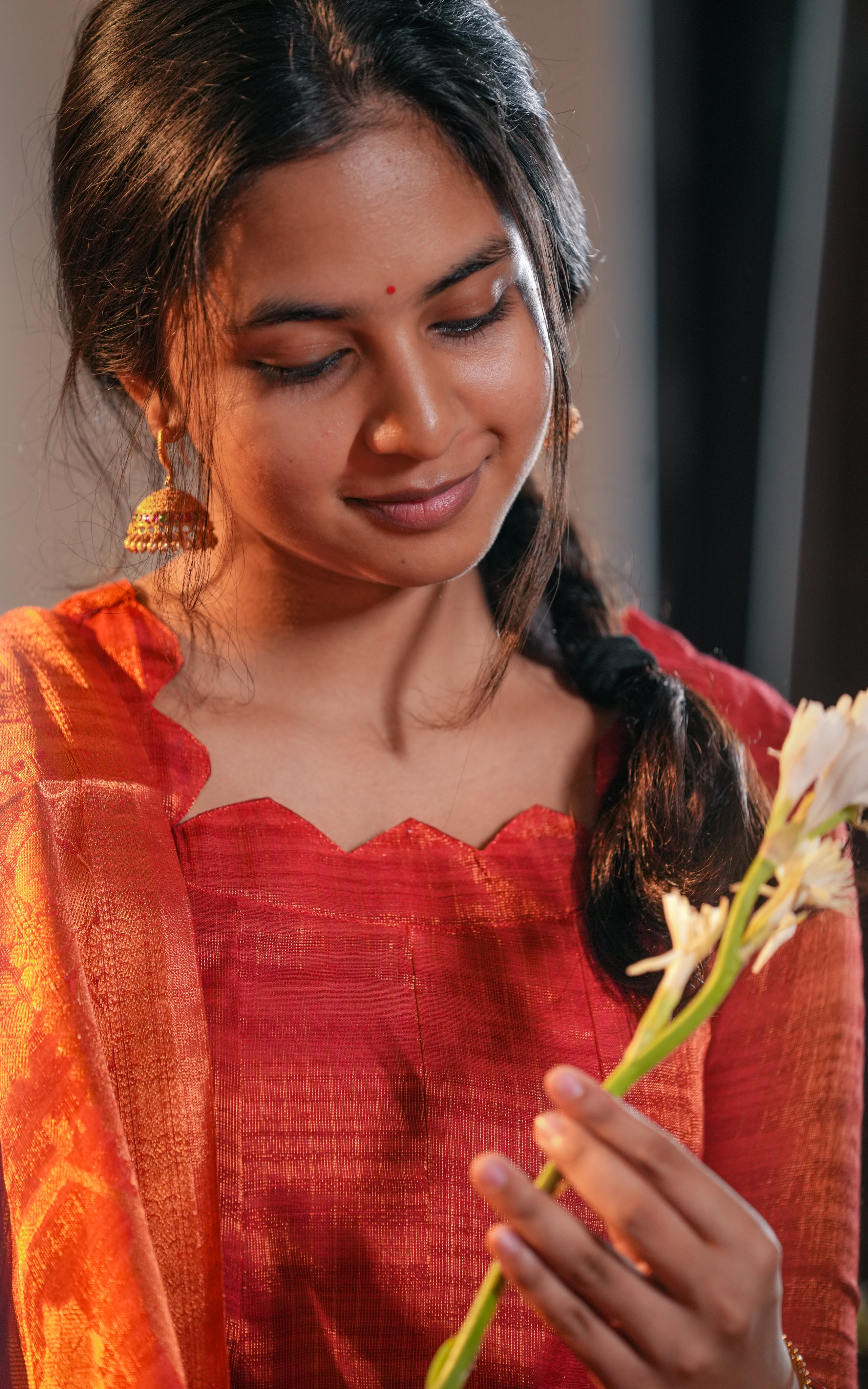 Kural Mozhi Rust (Kurti+Dupatta)