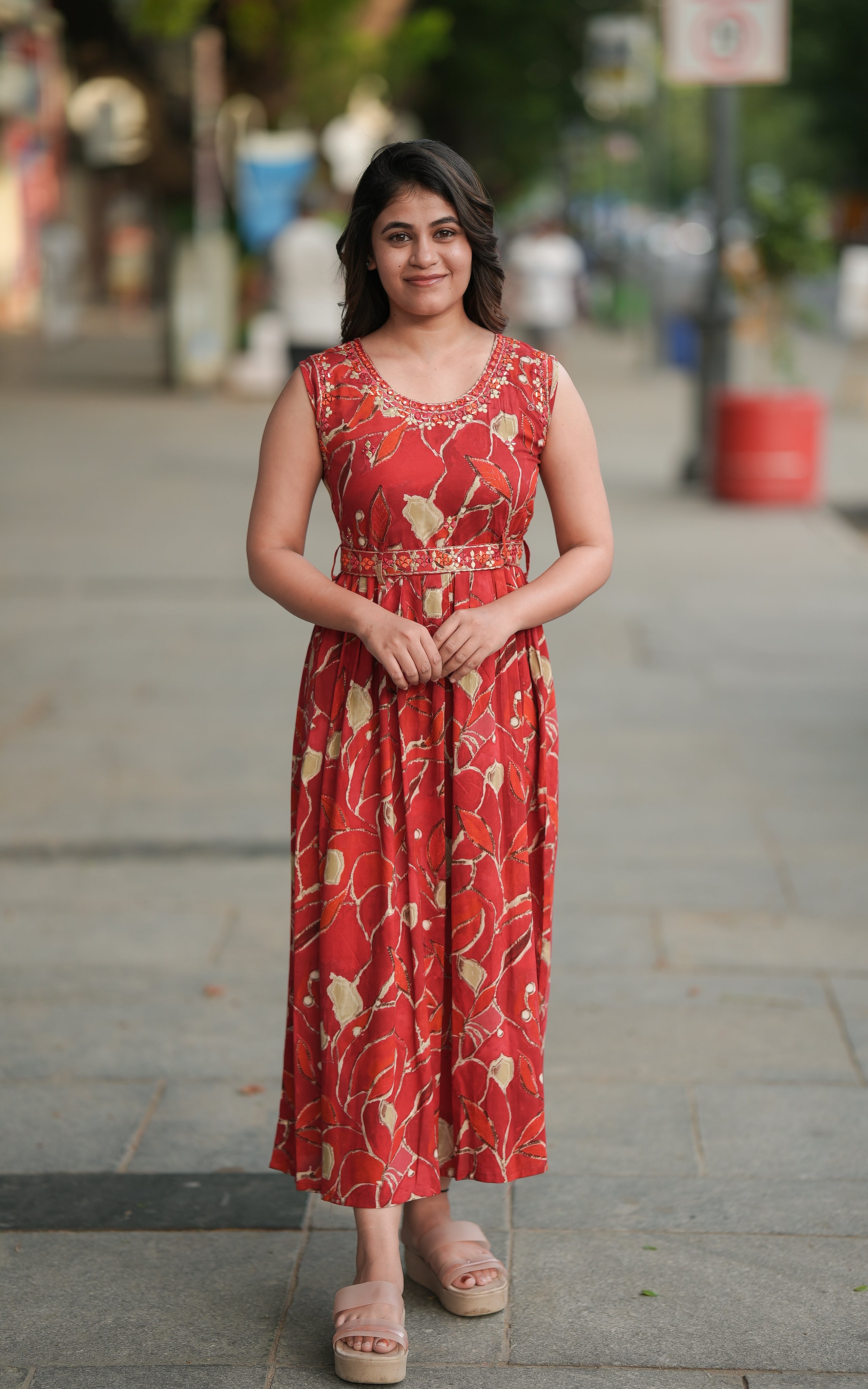 Srilekha Red KURTIS instore