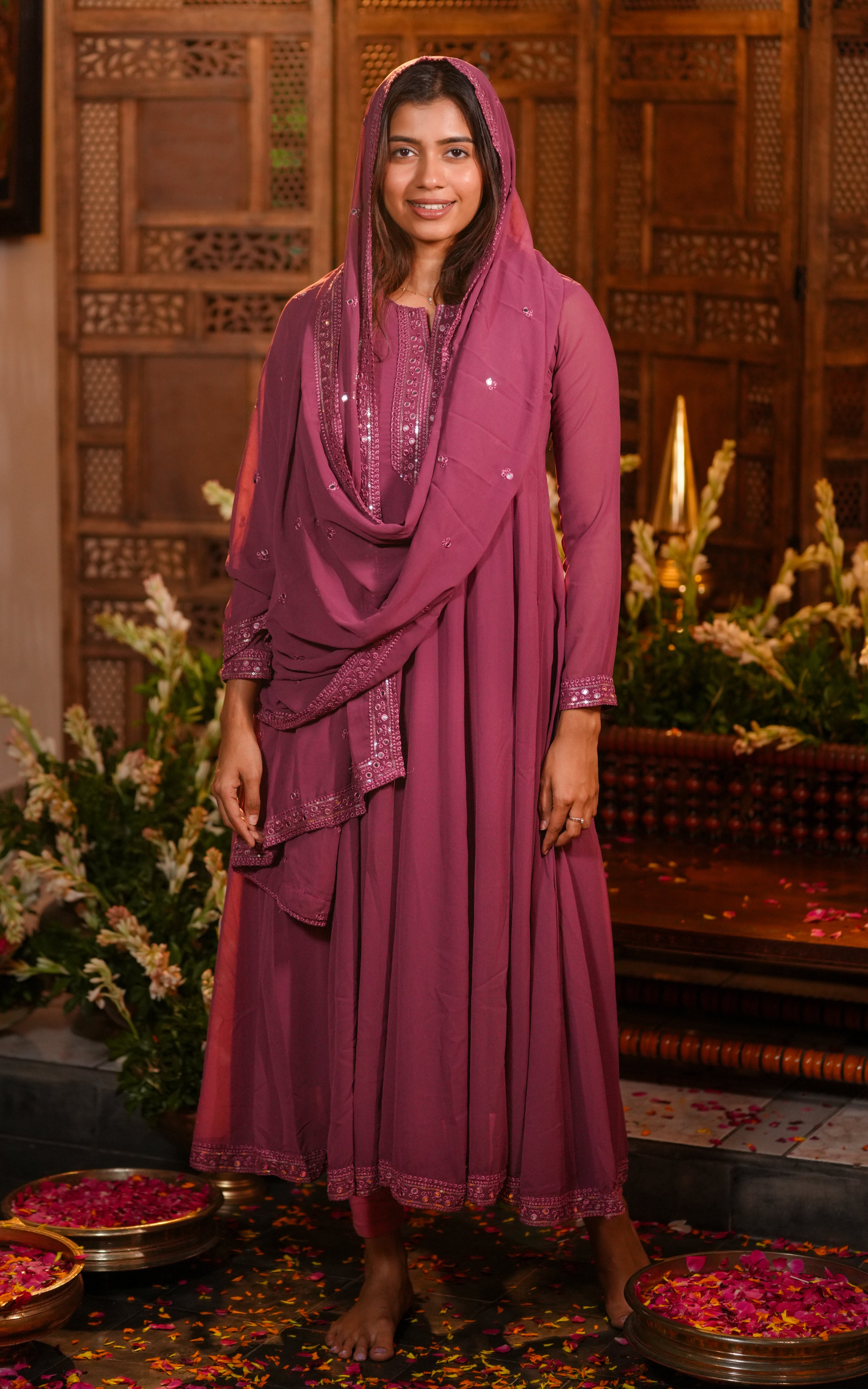 Matheesha Onion Pink (Kurti+Dupatta)