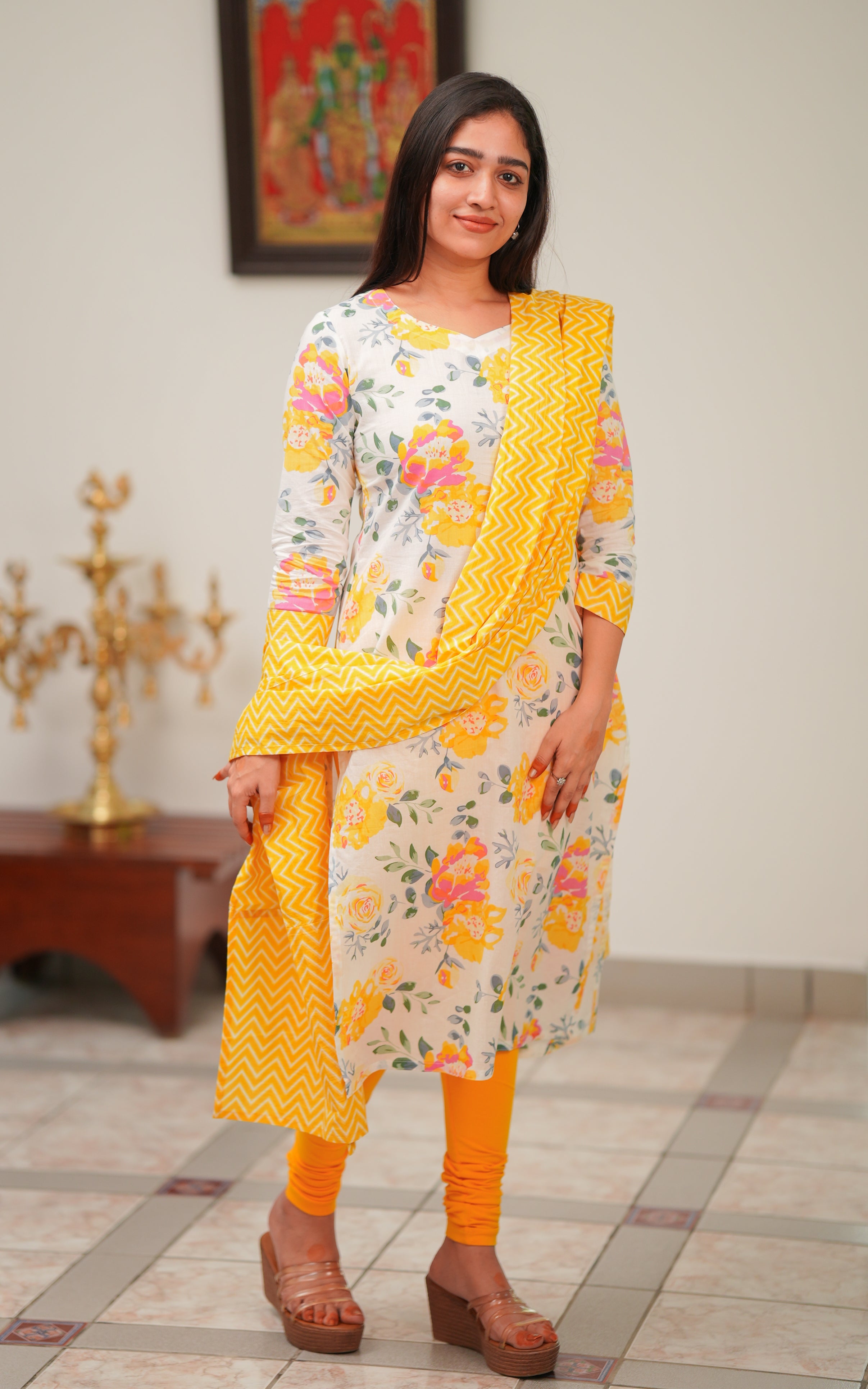 Anaya Yellow (Kurti+Dupatta) KURTIS instore