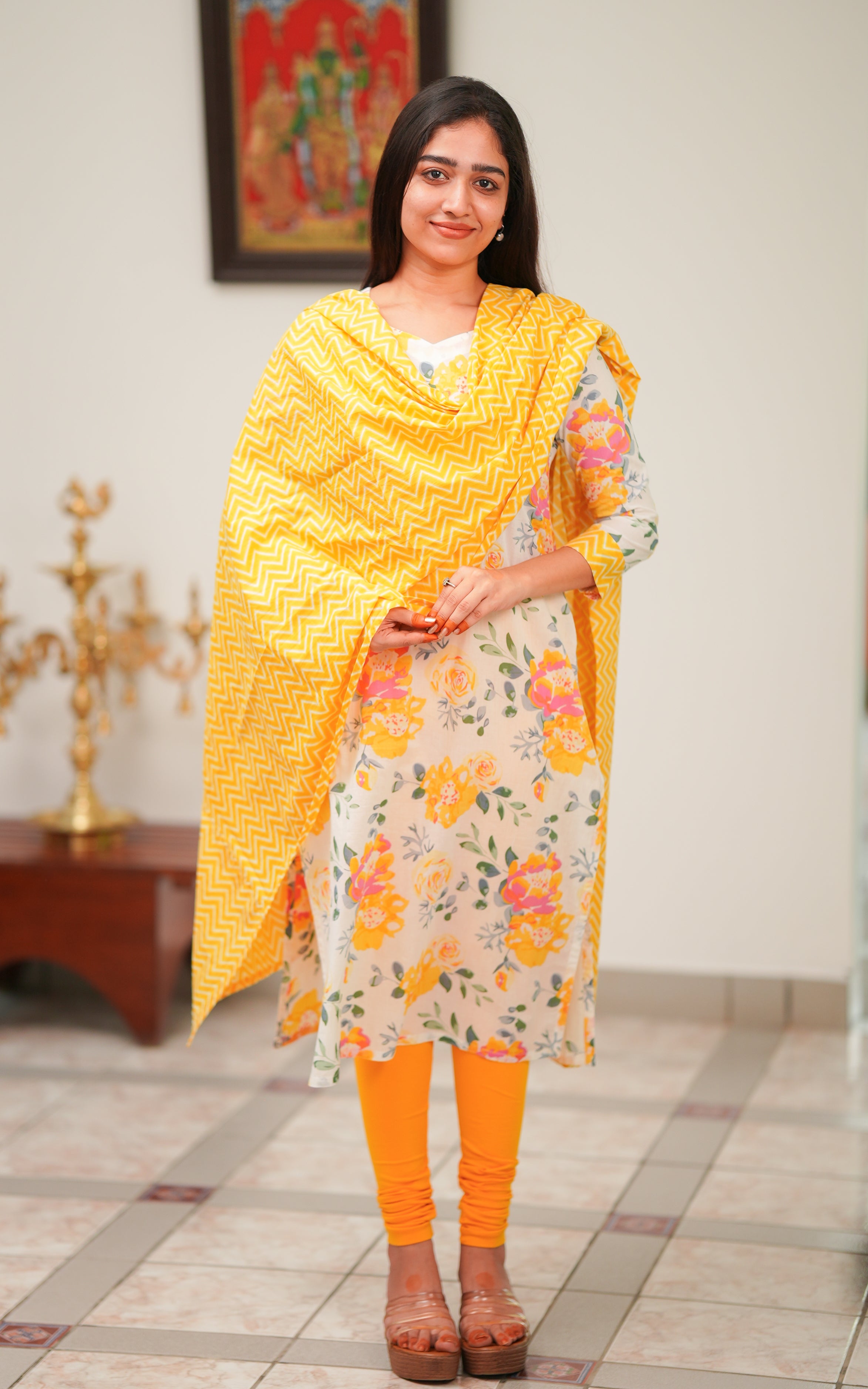Anaya Yellow (Kurti+Dupatta) KURTIS instore