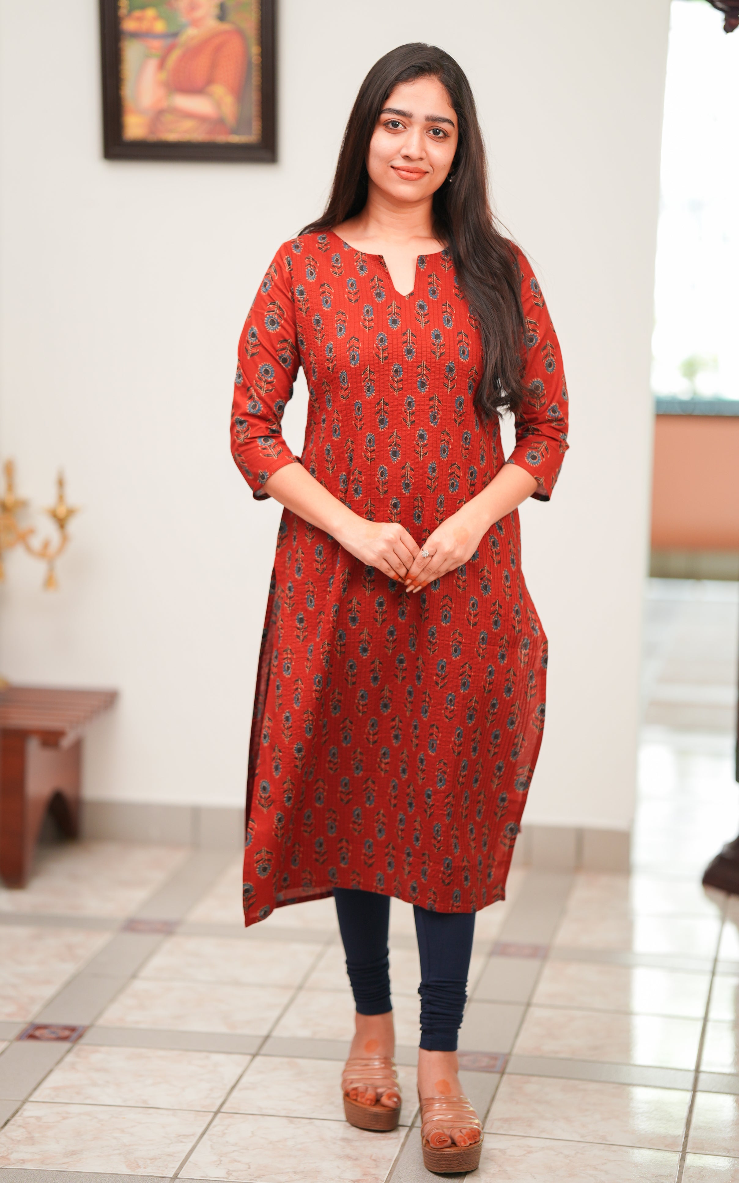 Herlina Maroon KURTIS instore
