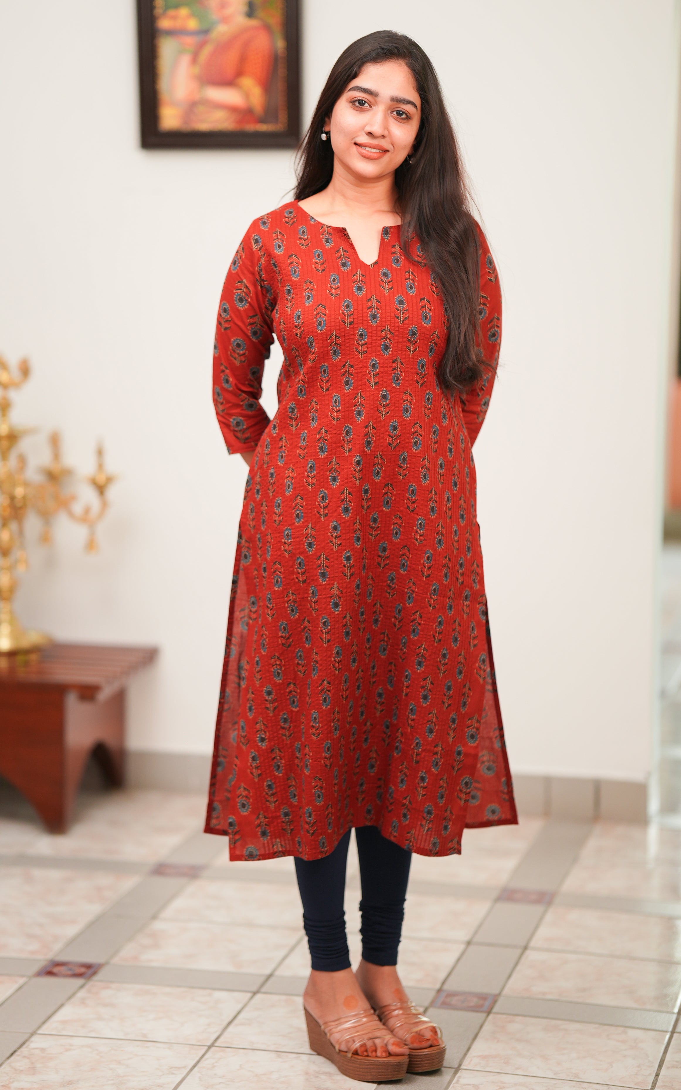 Herlina Maroon KURTIS instore