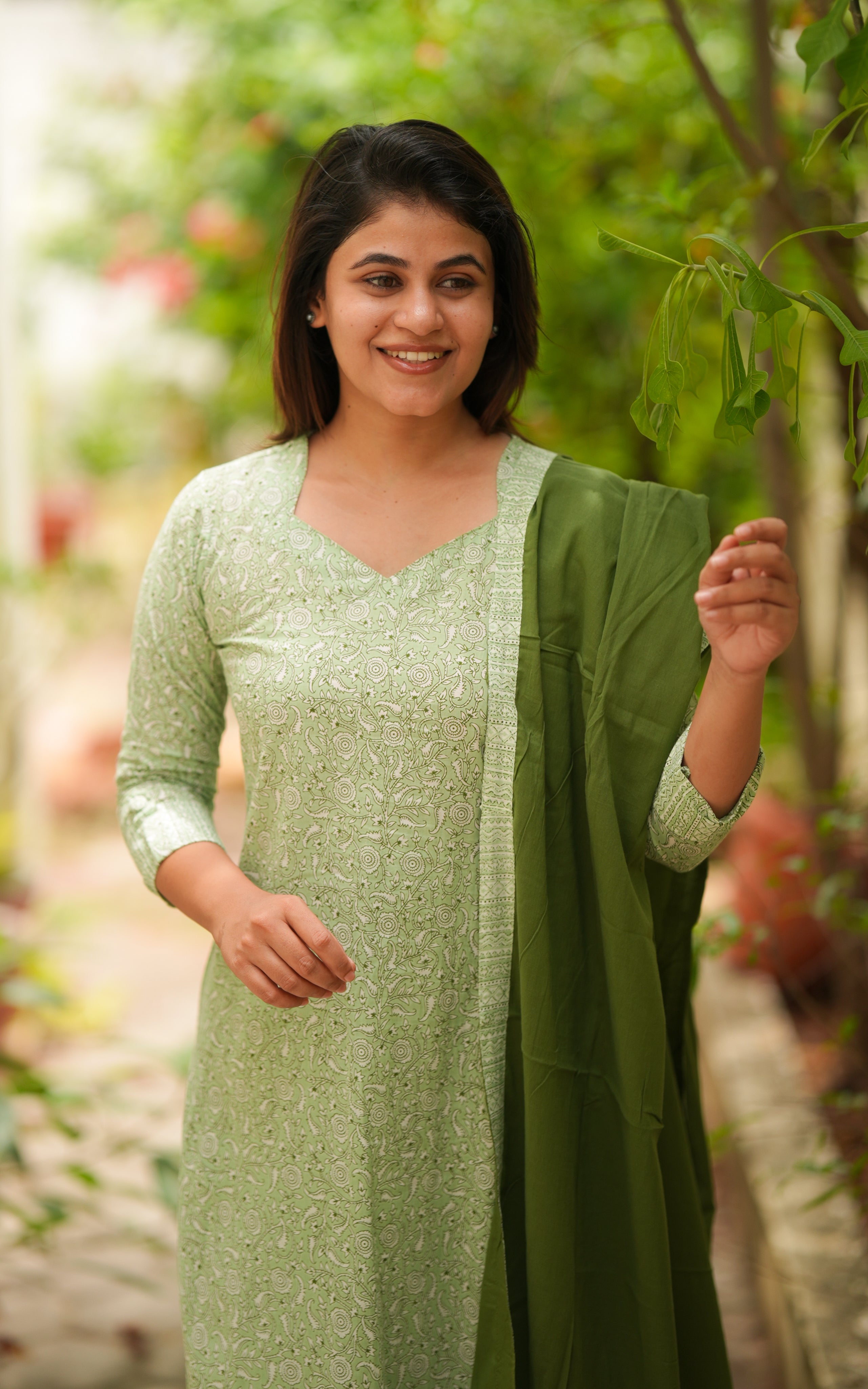 Bhuvi Green (Kurti+Pant+Dupatta) KURTIS instore