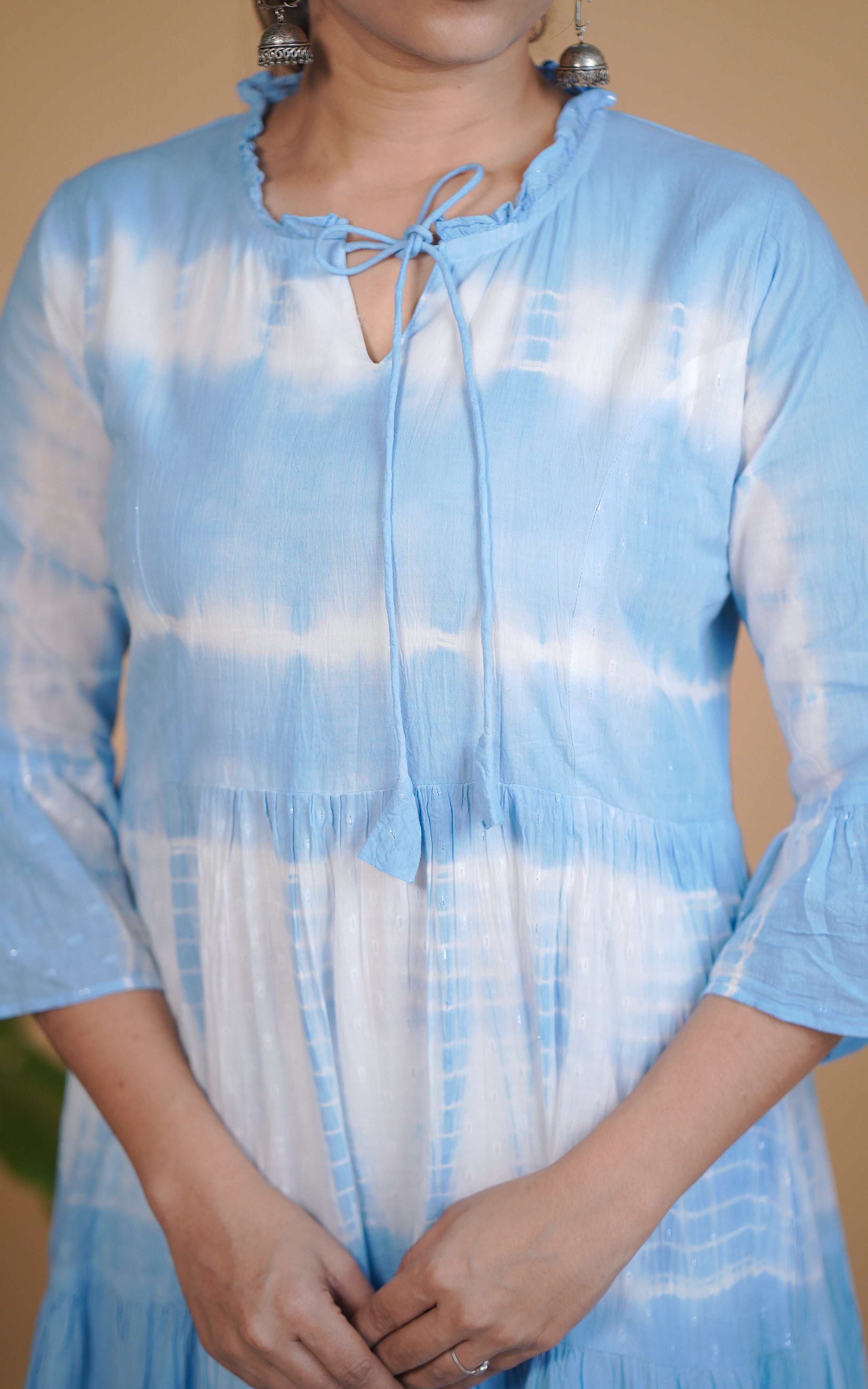 Blue ethnic cotton maxi for women